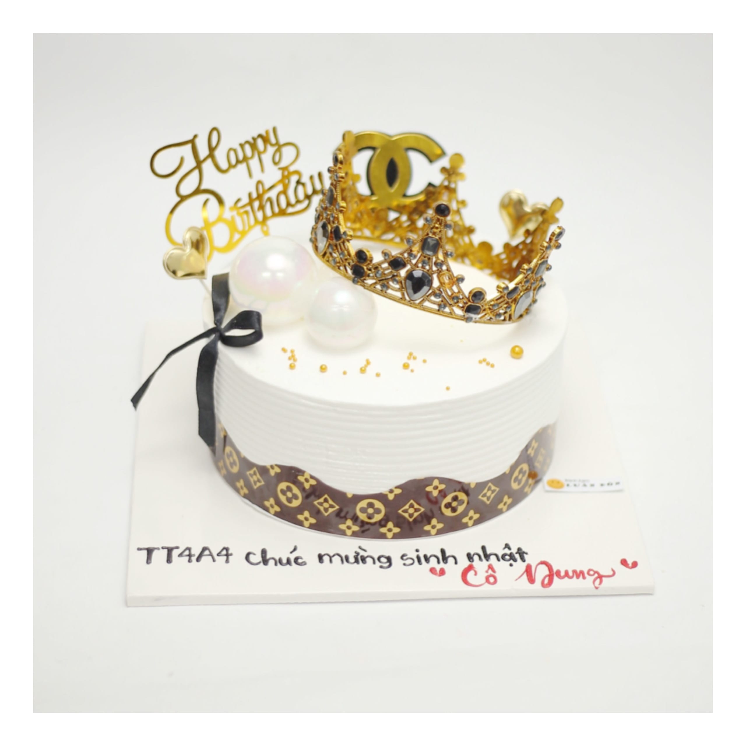 Bánh kem sang trọng vương miện họa tiết thương hiệu