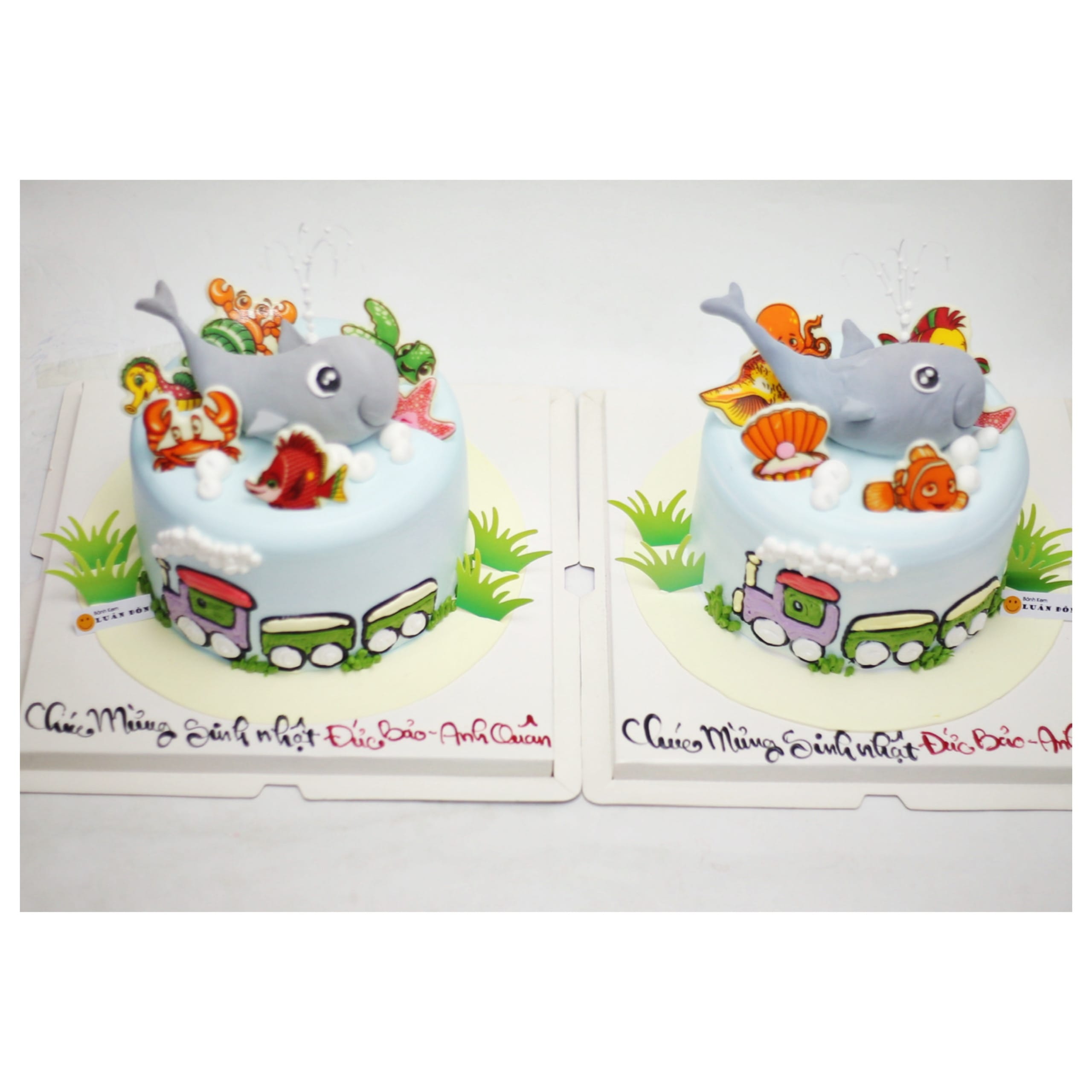 Bánh kem thế giới đại dương xanh mát