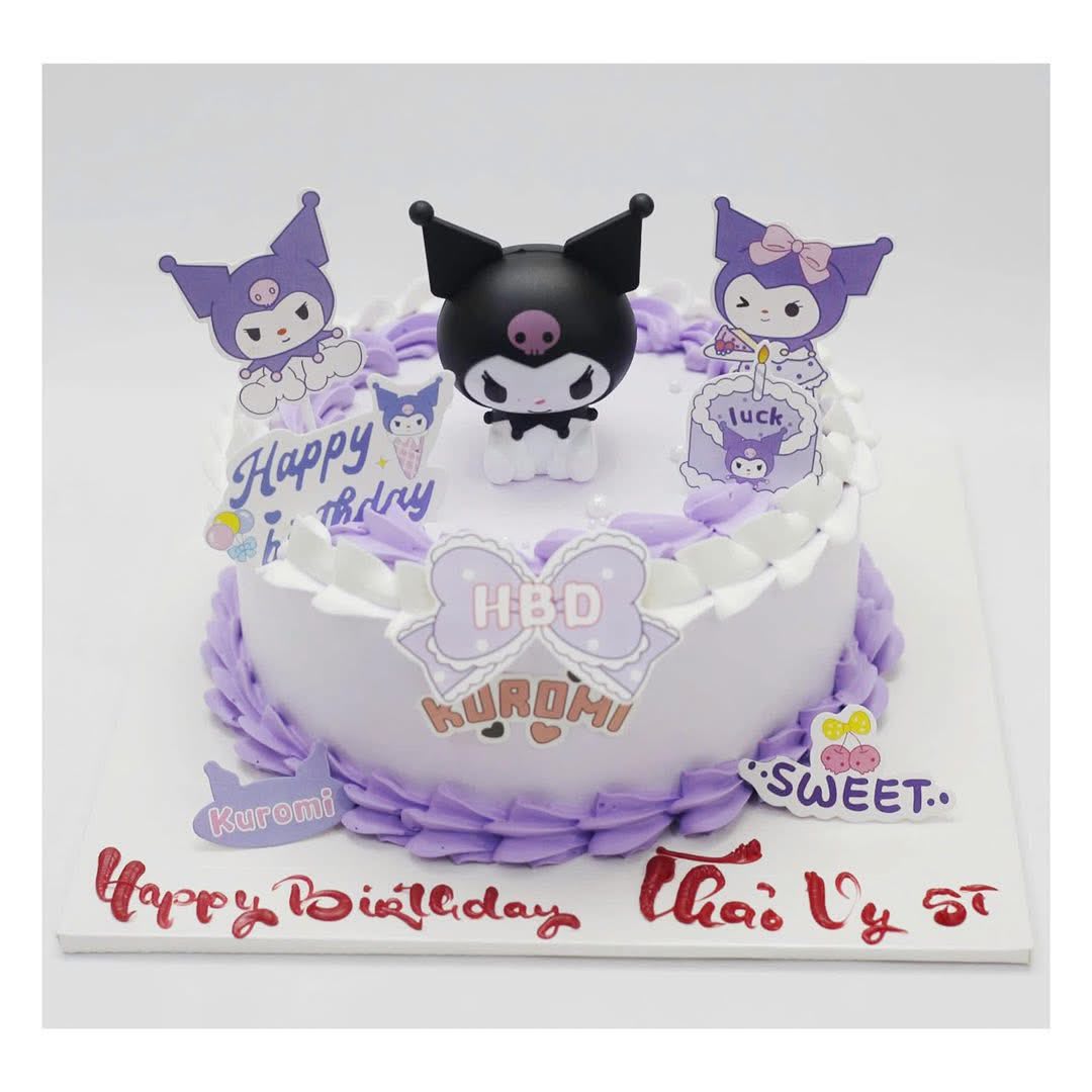 Bánh kem Kuromi tím pastel dễ thương