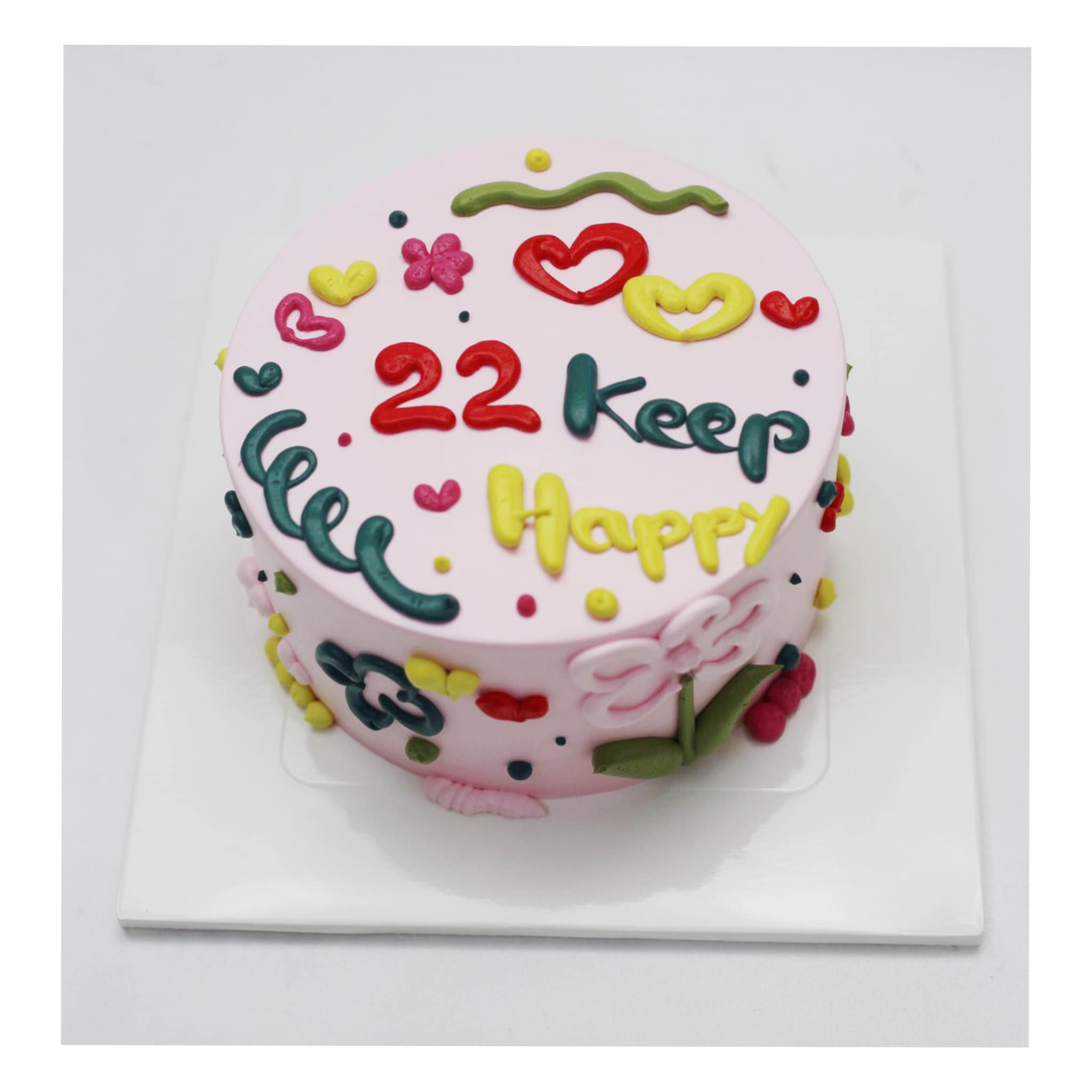 Bánh kem viết chữ nghệ thuật Keep Happy