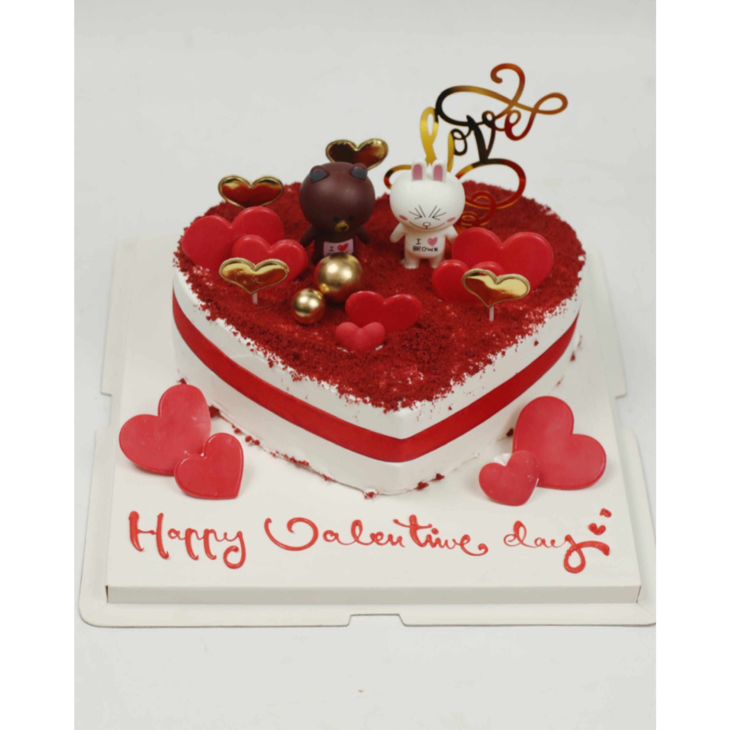 Bánh kem Valentine gấu Brown đáng yêu lãng mạn