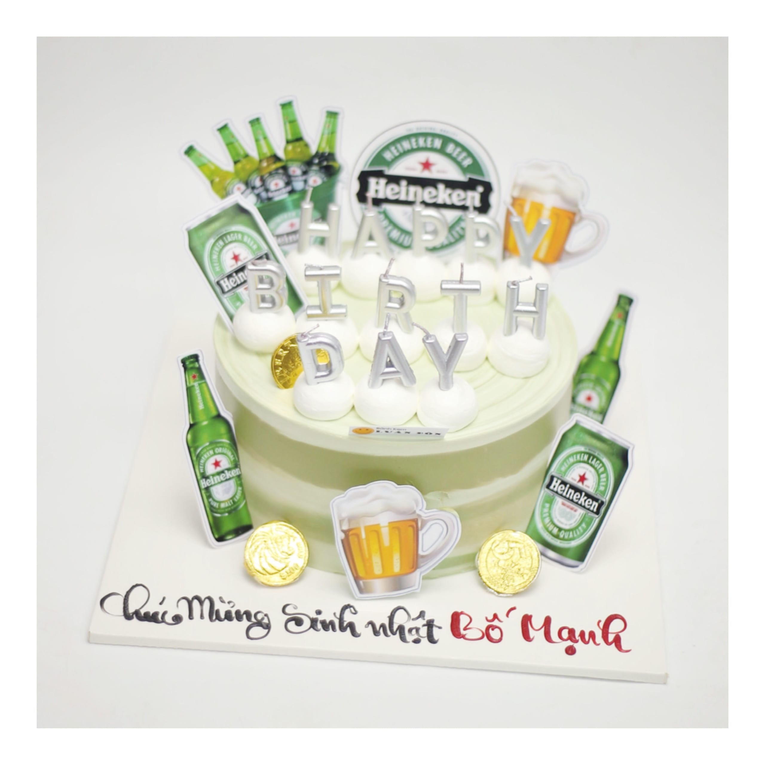 Bánh kem bia Heineken phong cách nam tính