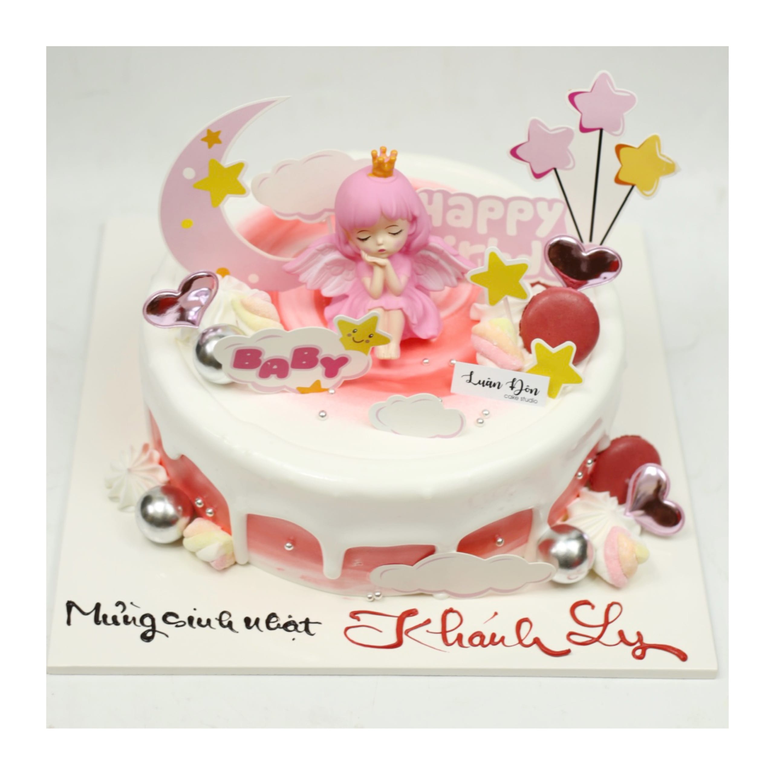 Bánh kem baby hồng dễ thương cho bé gái