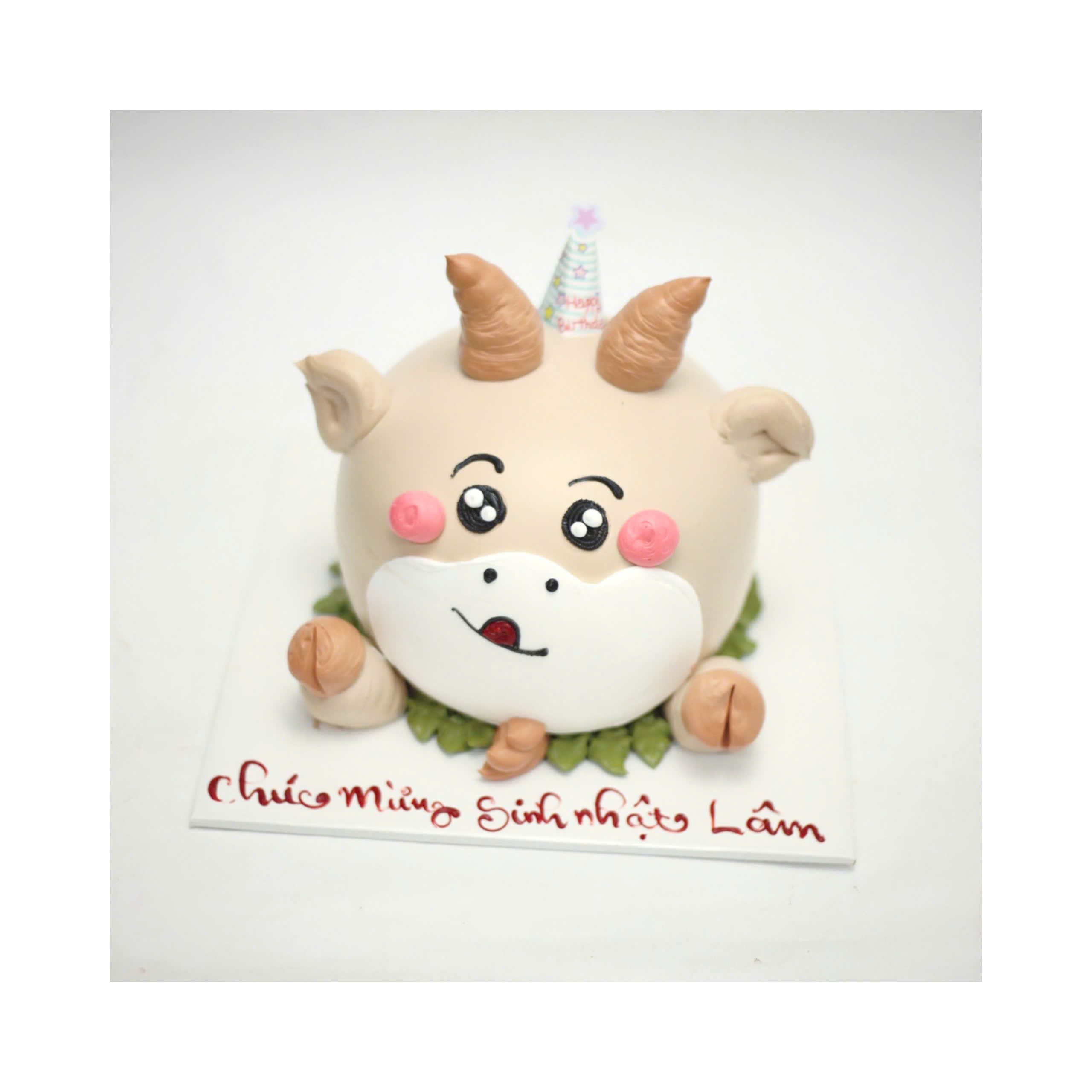 Bánh kem tạo hình chú dê đáng yêu