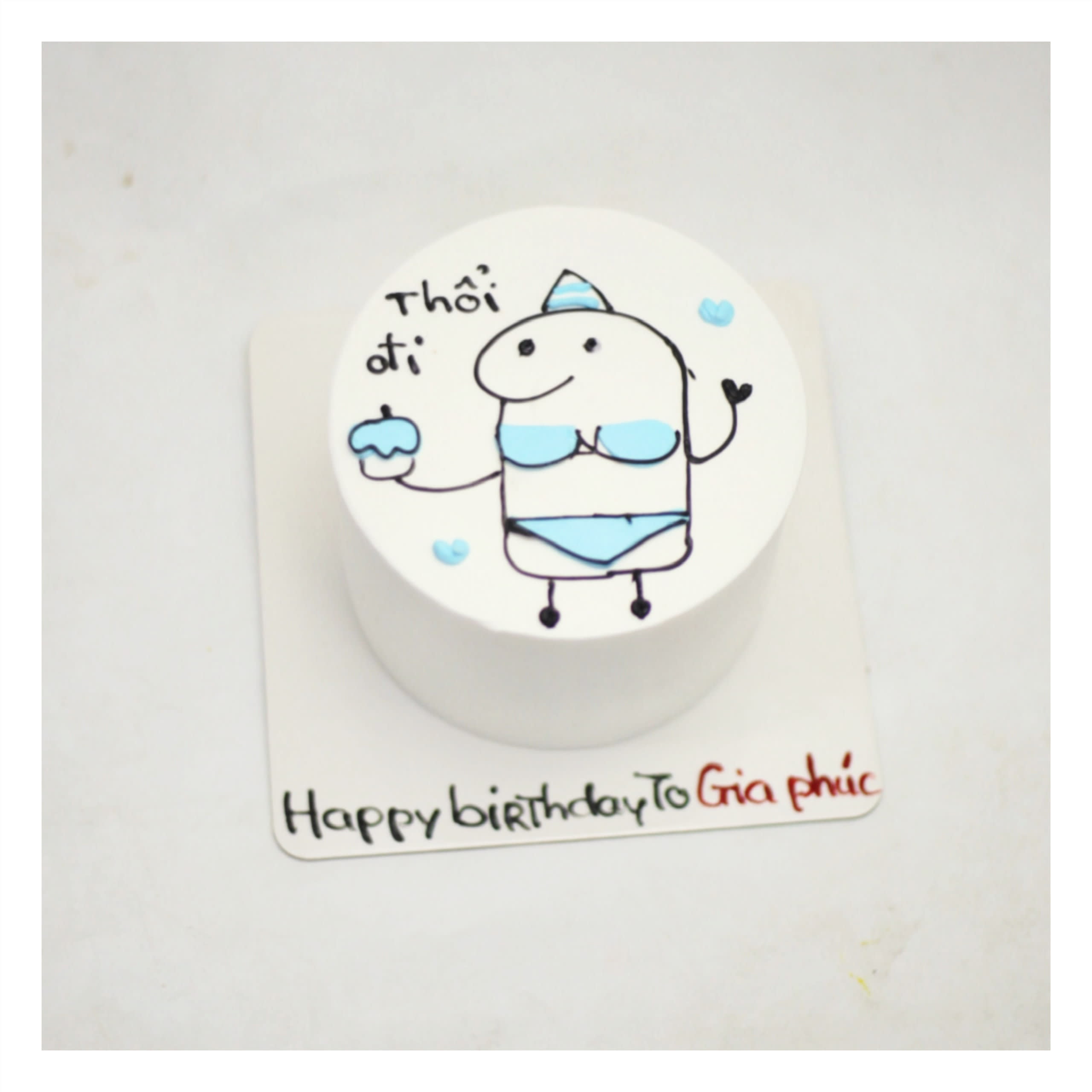 Bento cake vẽ nhân vật hoạt hình đáng yêu