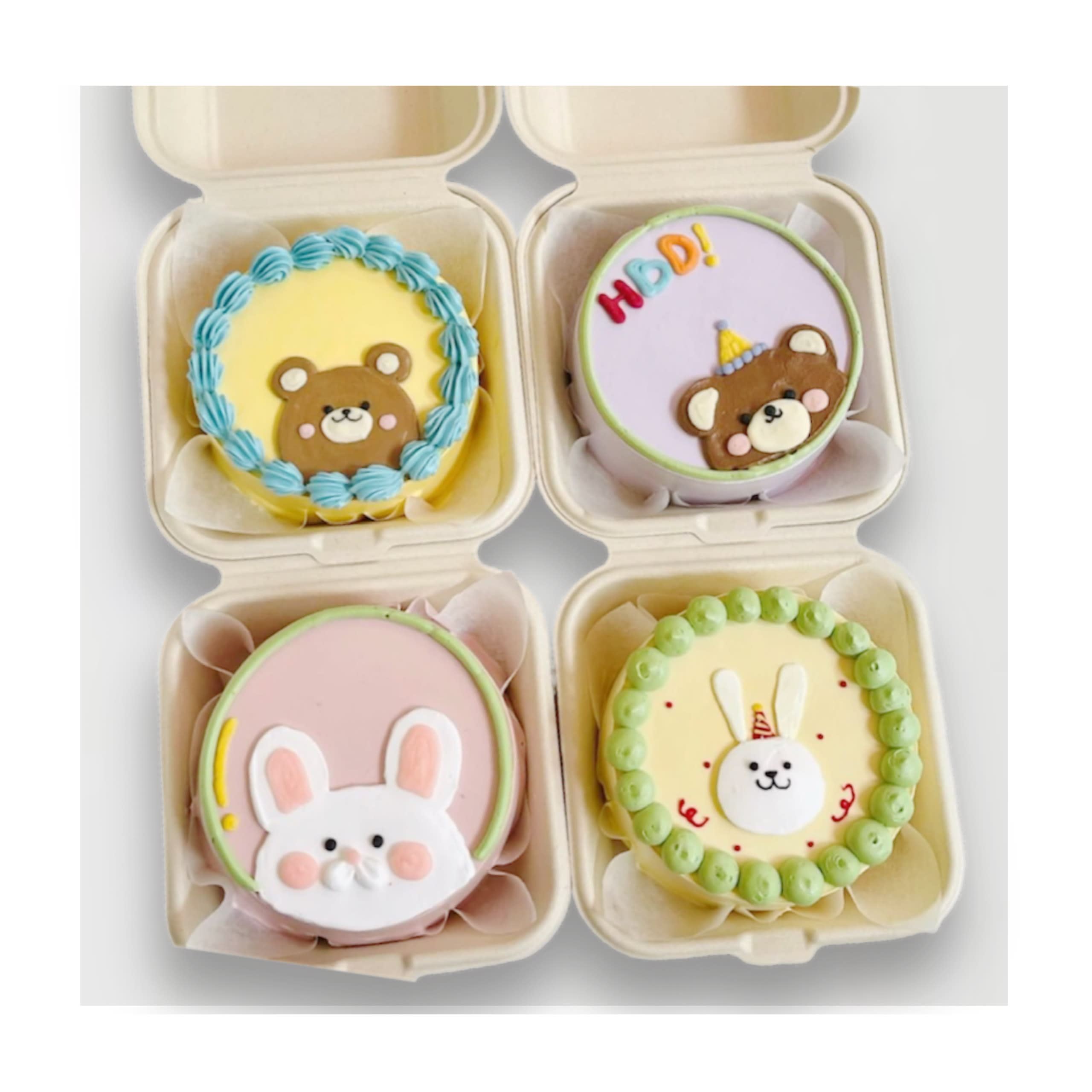 Set 4 bánh bento hình thú cưng đáng yêu