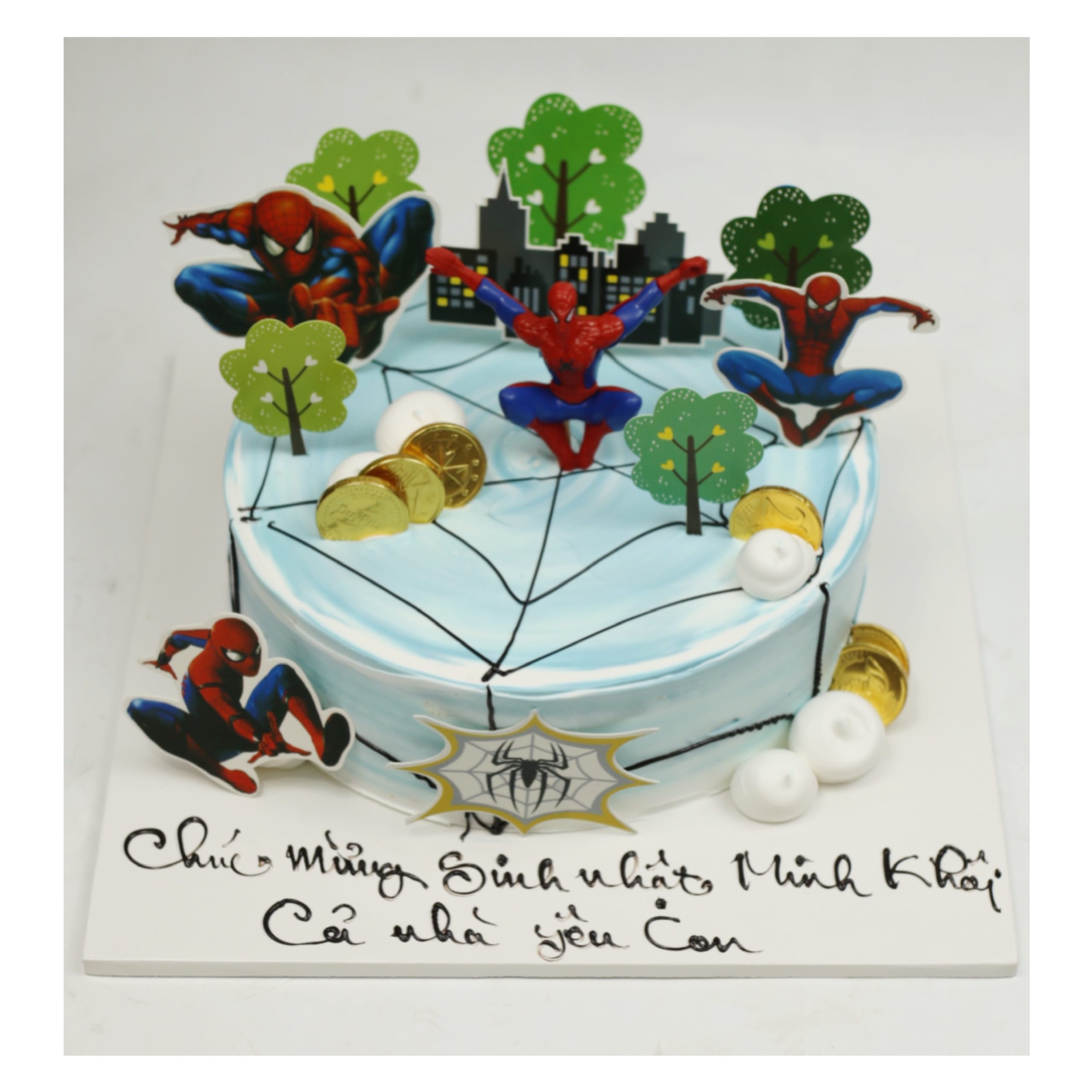 Bánh kem Spider-Man chủ đề siêu anh hùng