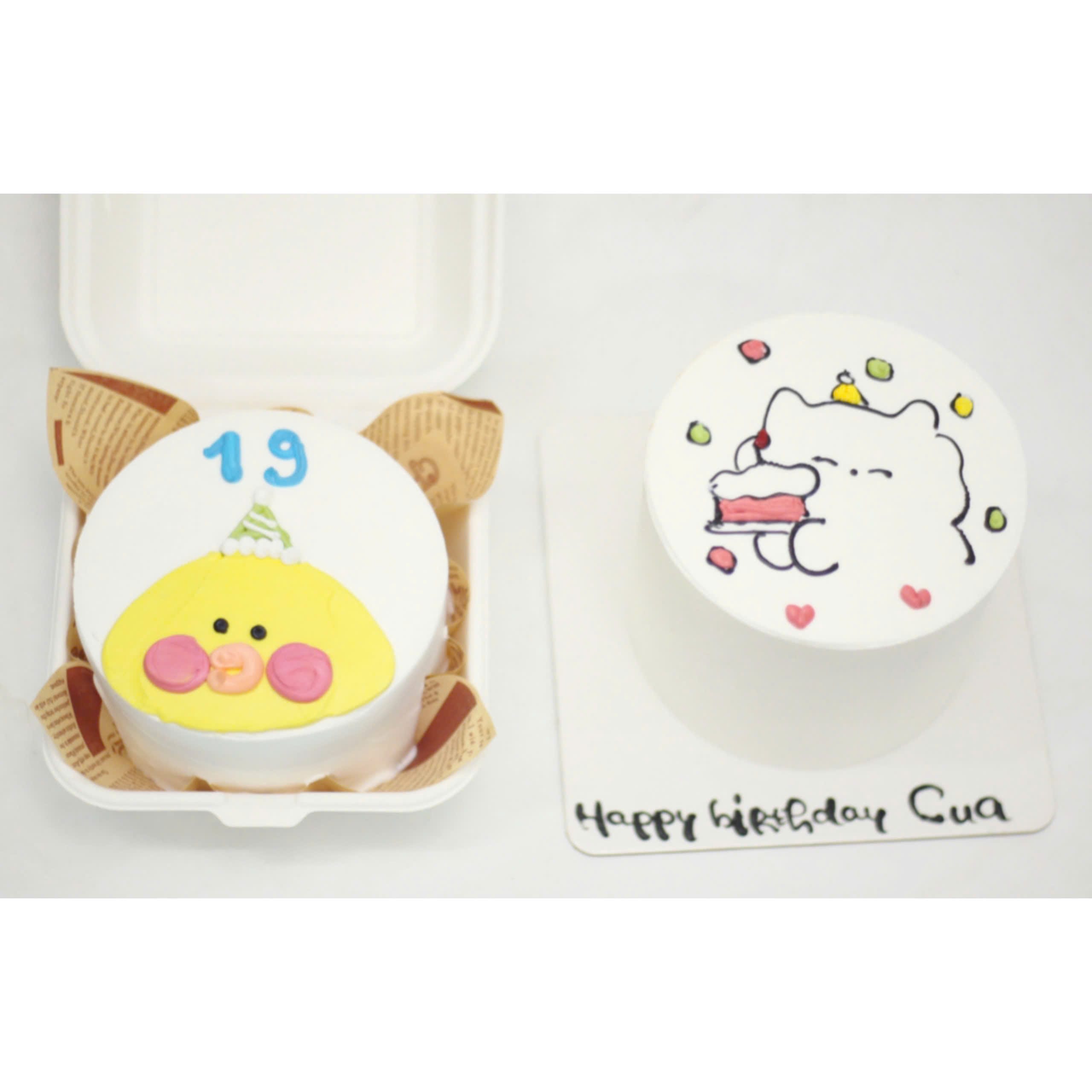 Bánh bento gà vàng mèo trắng