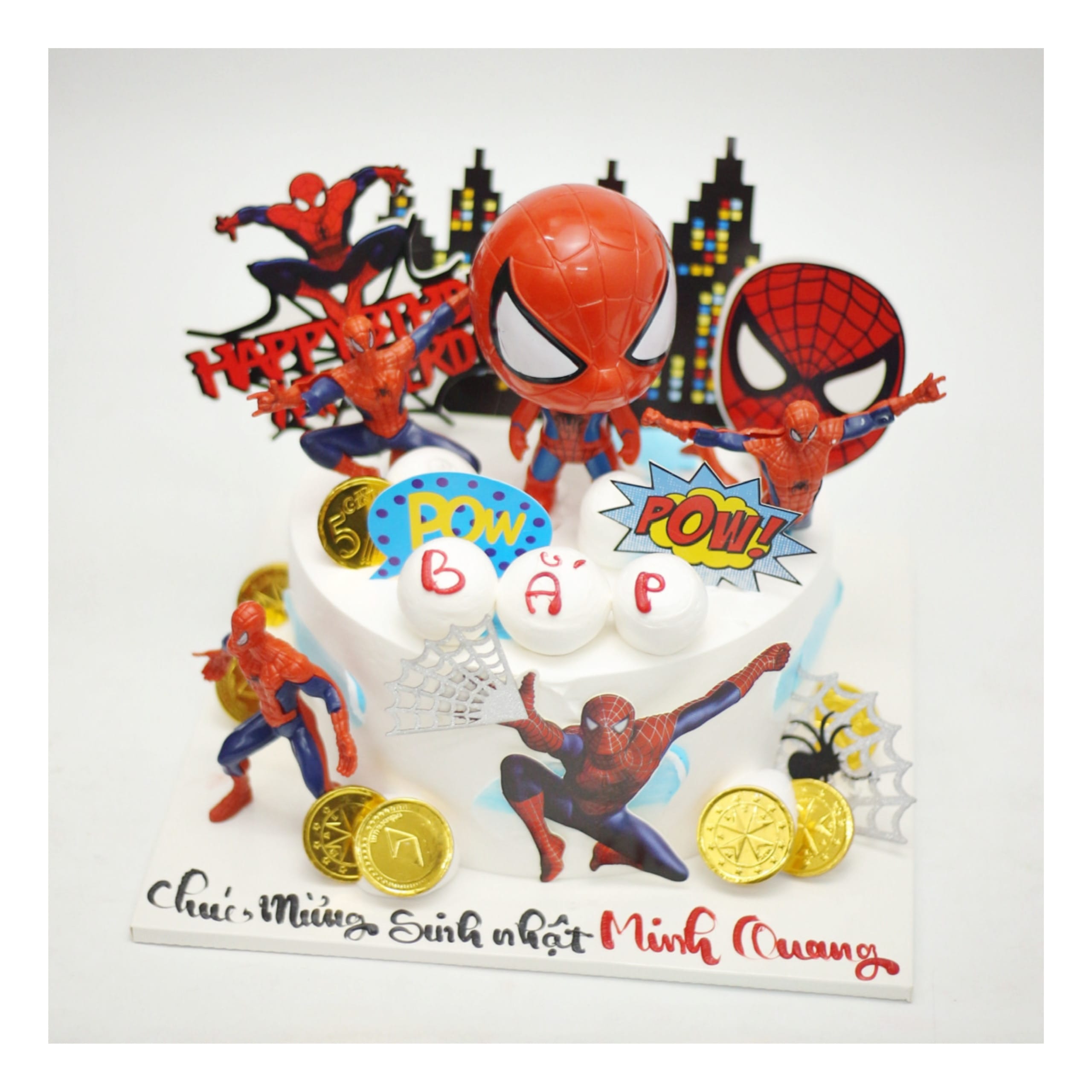 Bánh kem Spider-Man chủ đề siêu anh hùng