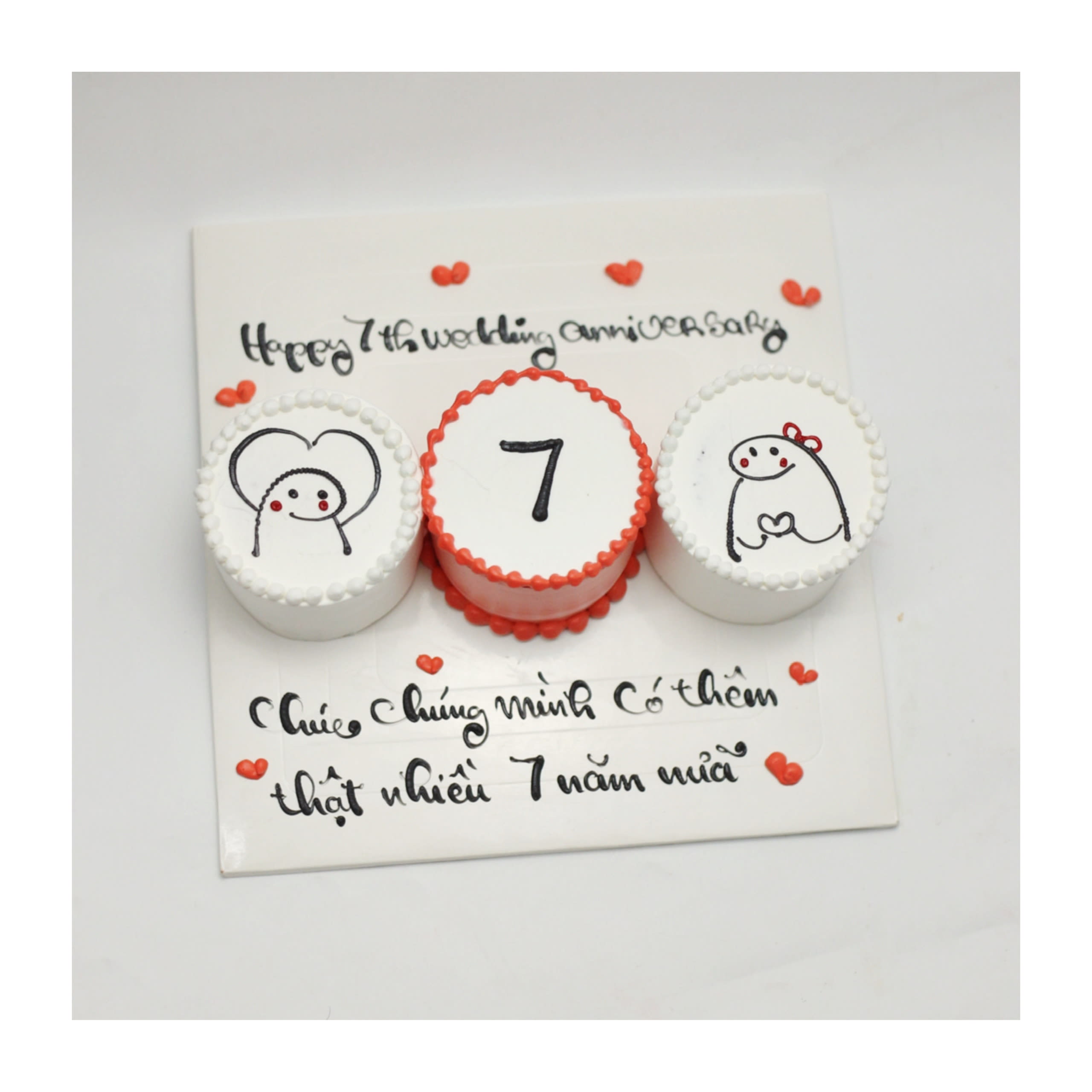 Bánh set 3 chiếc kỉ niệm 7 năm