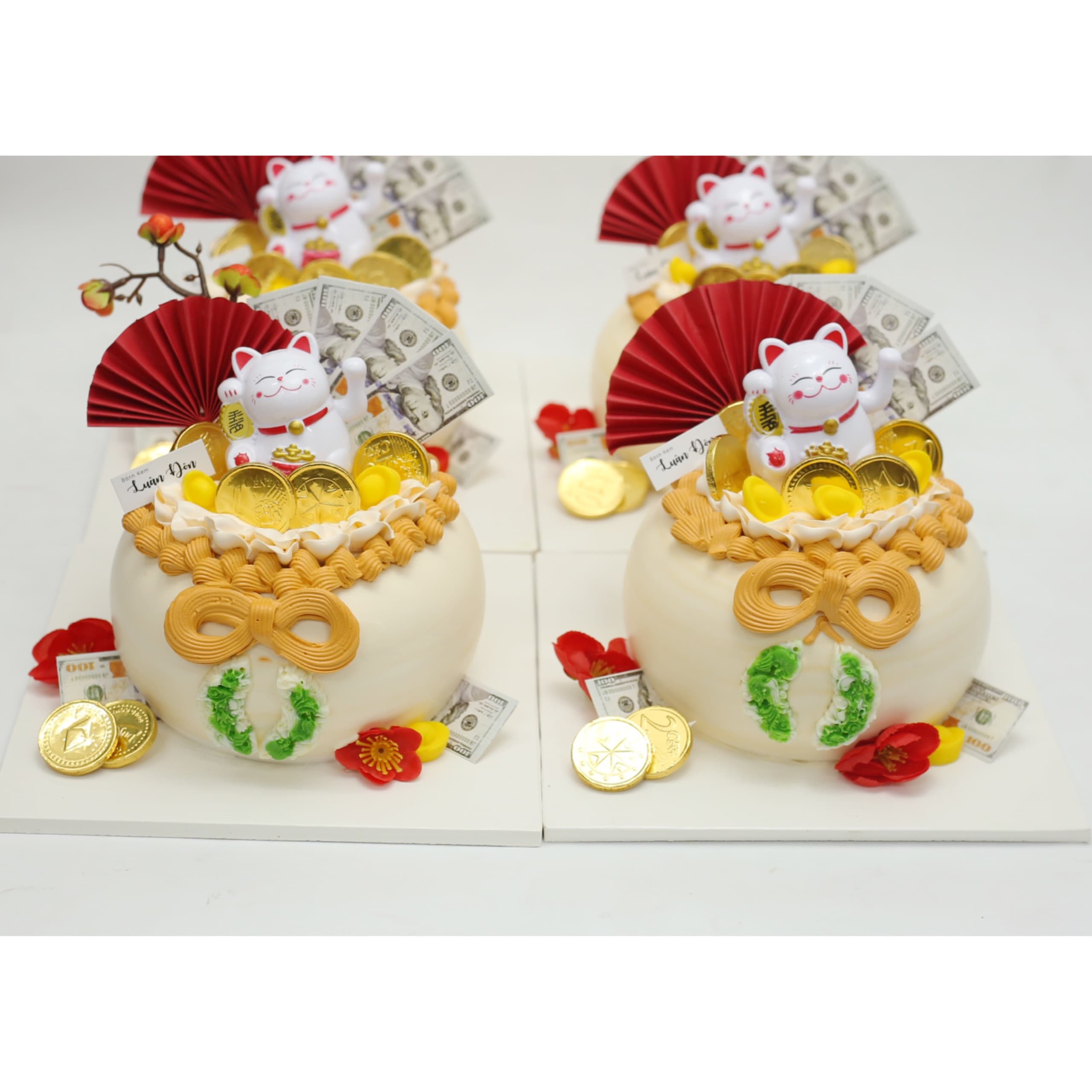 Bánh kem hũ vàng thần tài may mắn phong thủy