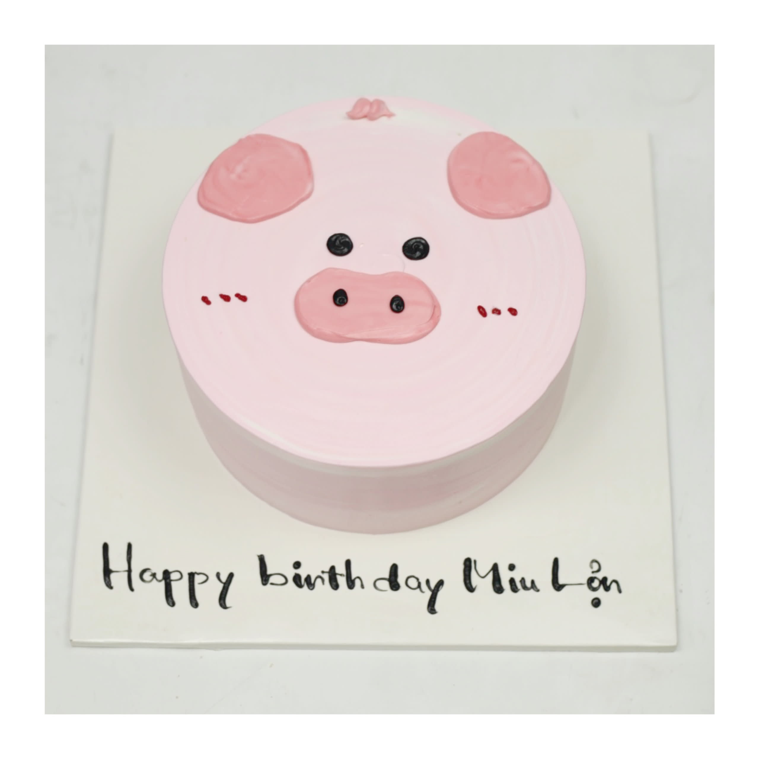 Bánh kem hình chú heo hồng dễ thương