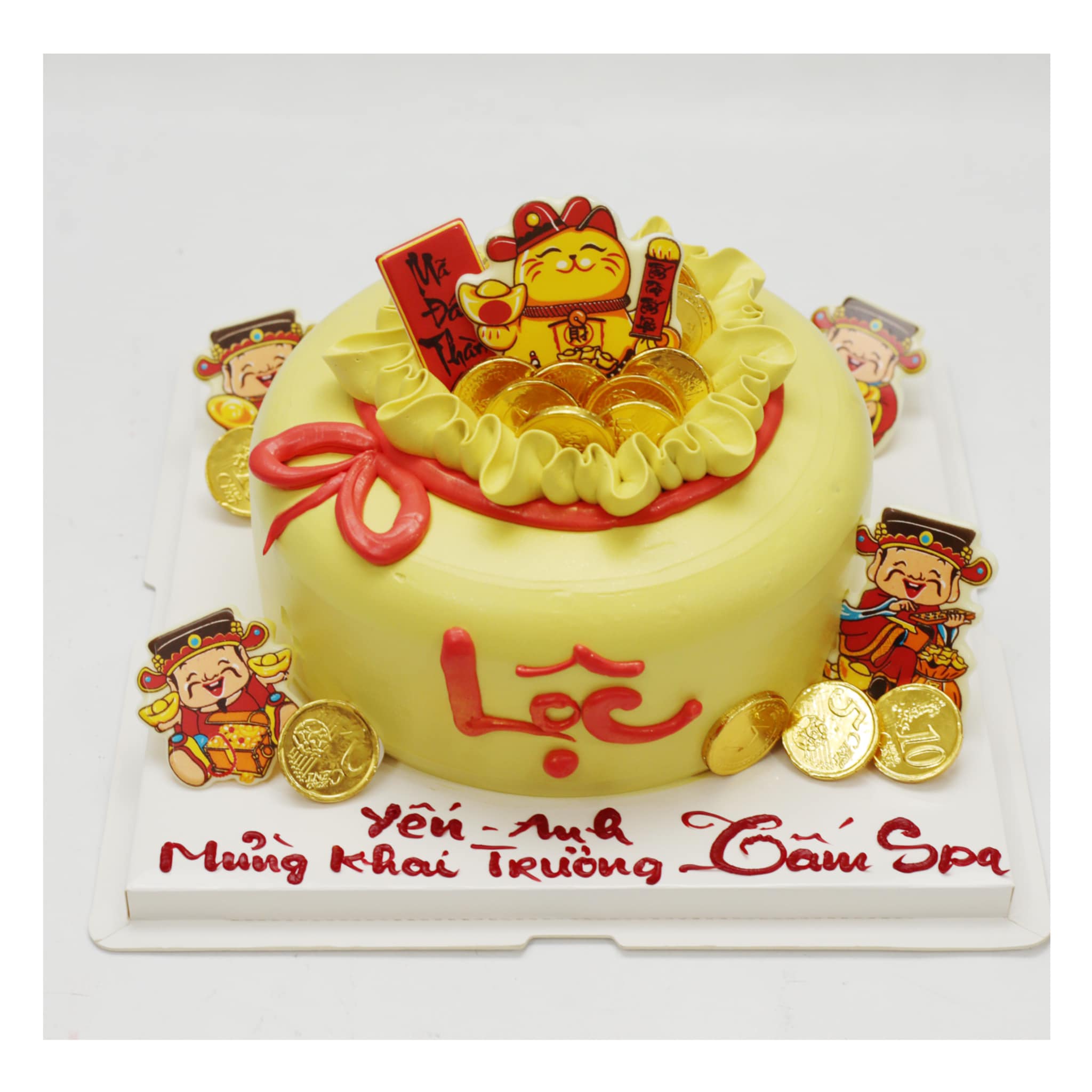 Bánh kem hũ vàng Thần Tài may mắn