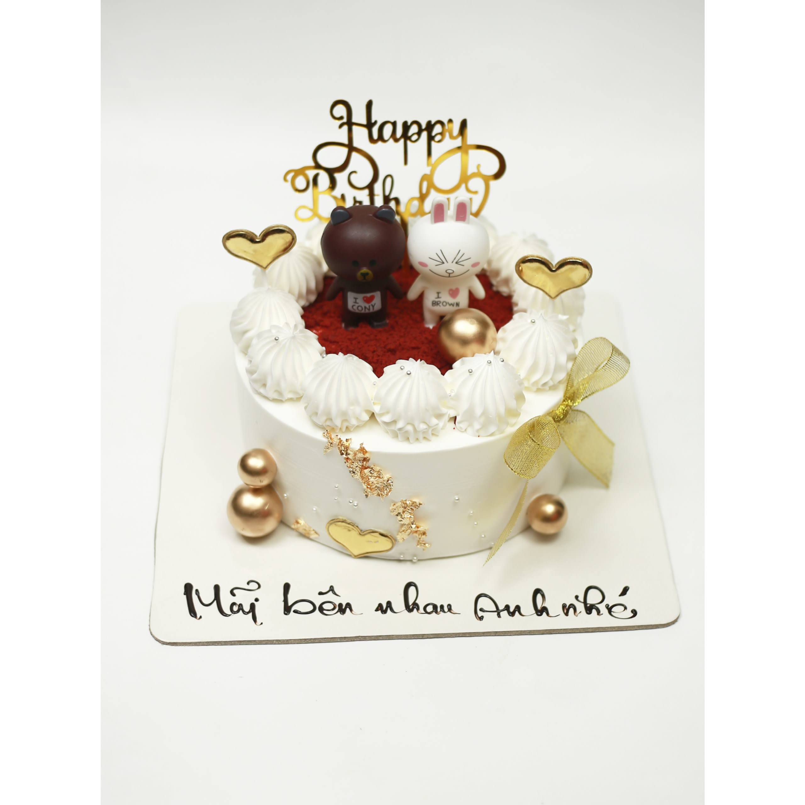 Bánh kem gấu Brown và thỏ Cony