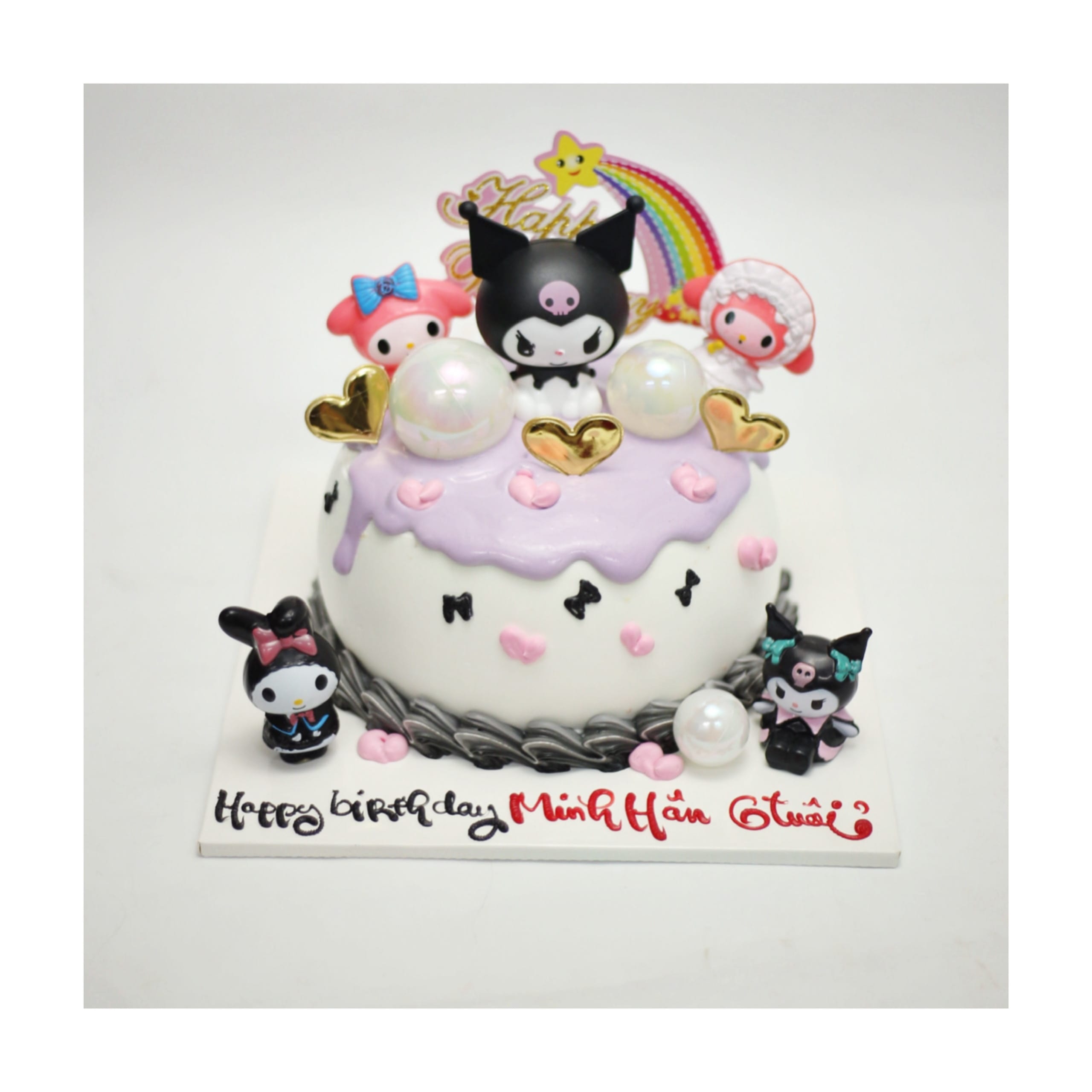 Bánh kem Kuromi tím pastel đáng yêu
