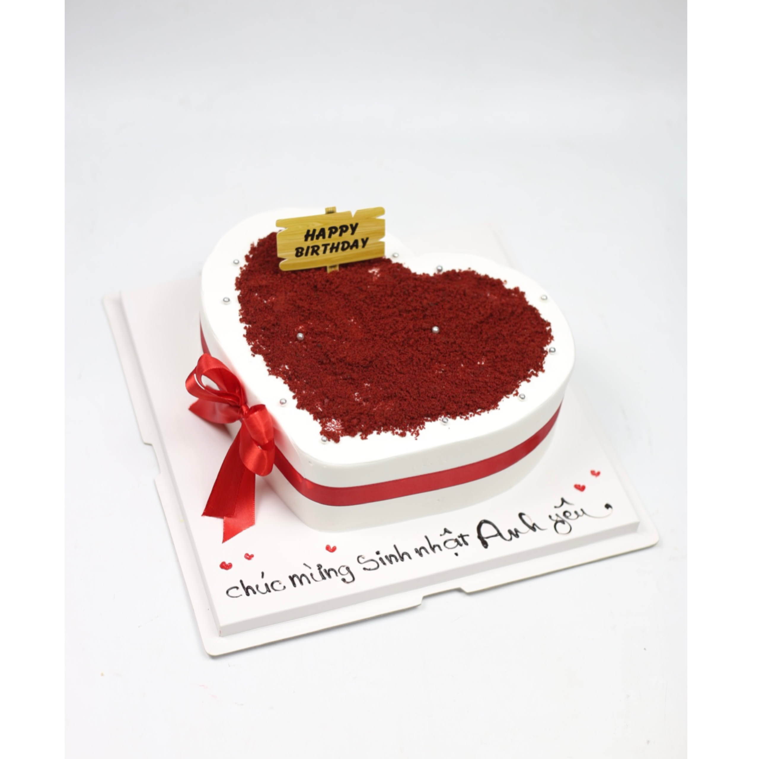 Bánh kem trái tim Red Velvet lãng mạn