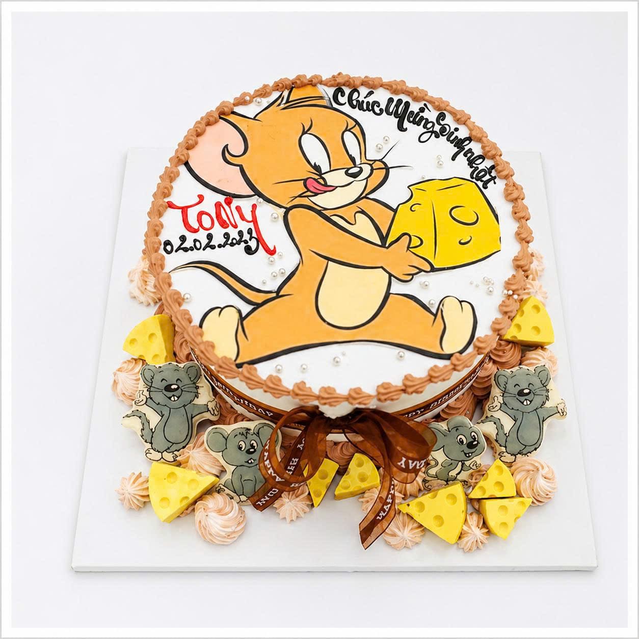 Bánh kem Tom và Jerry in hình cùng phô mai