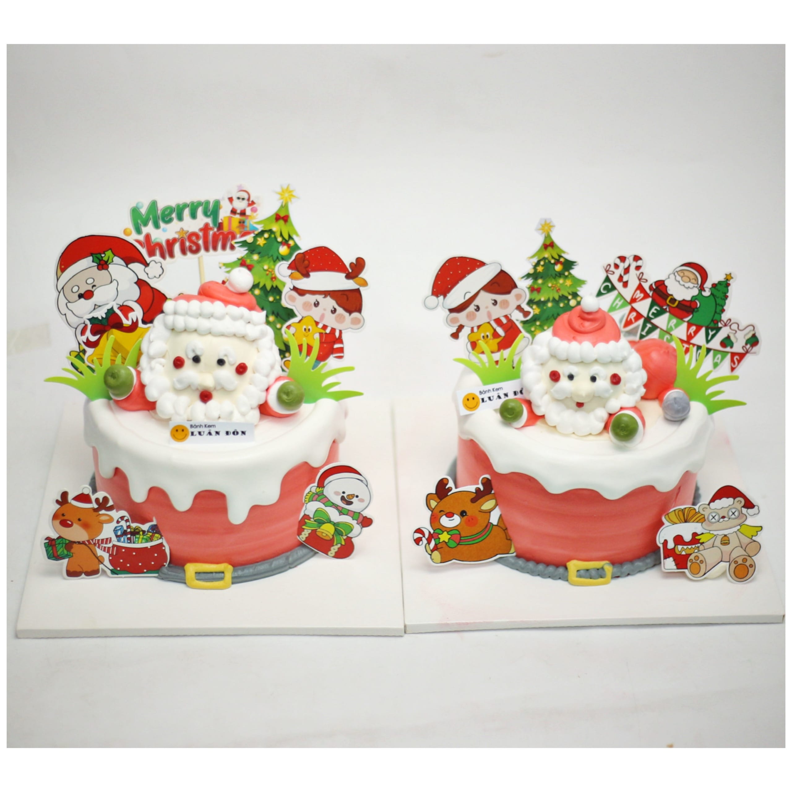 Bánh kem tròn ông già Noel cho bé