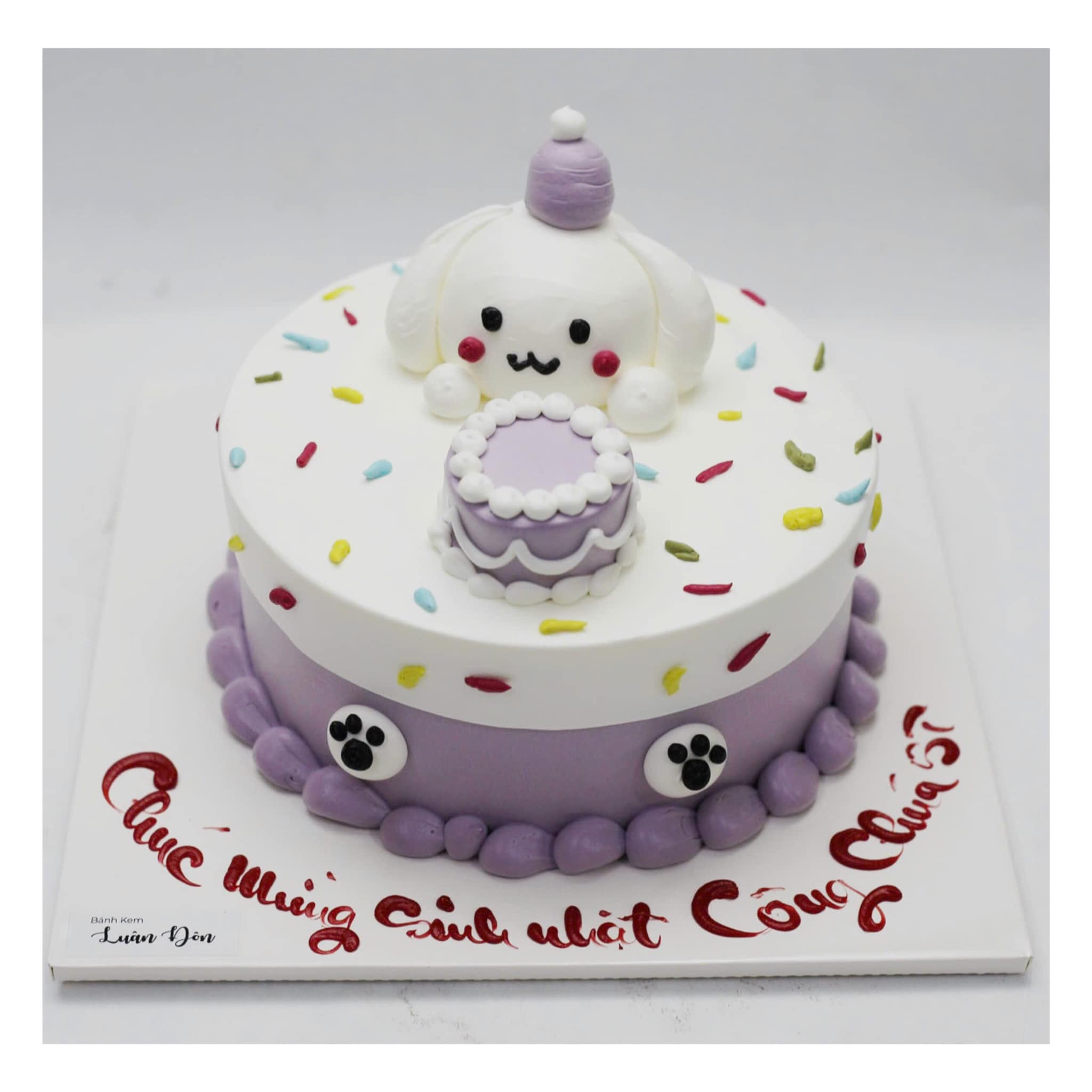Bánh kem Cinnamoroll tím trắng dễ thương