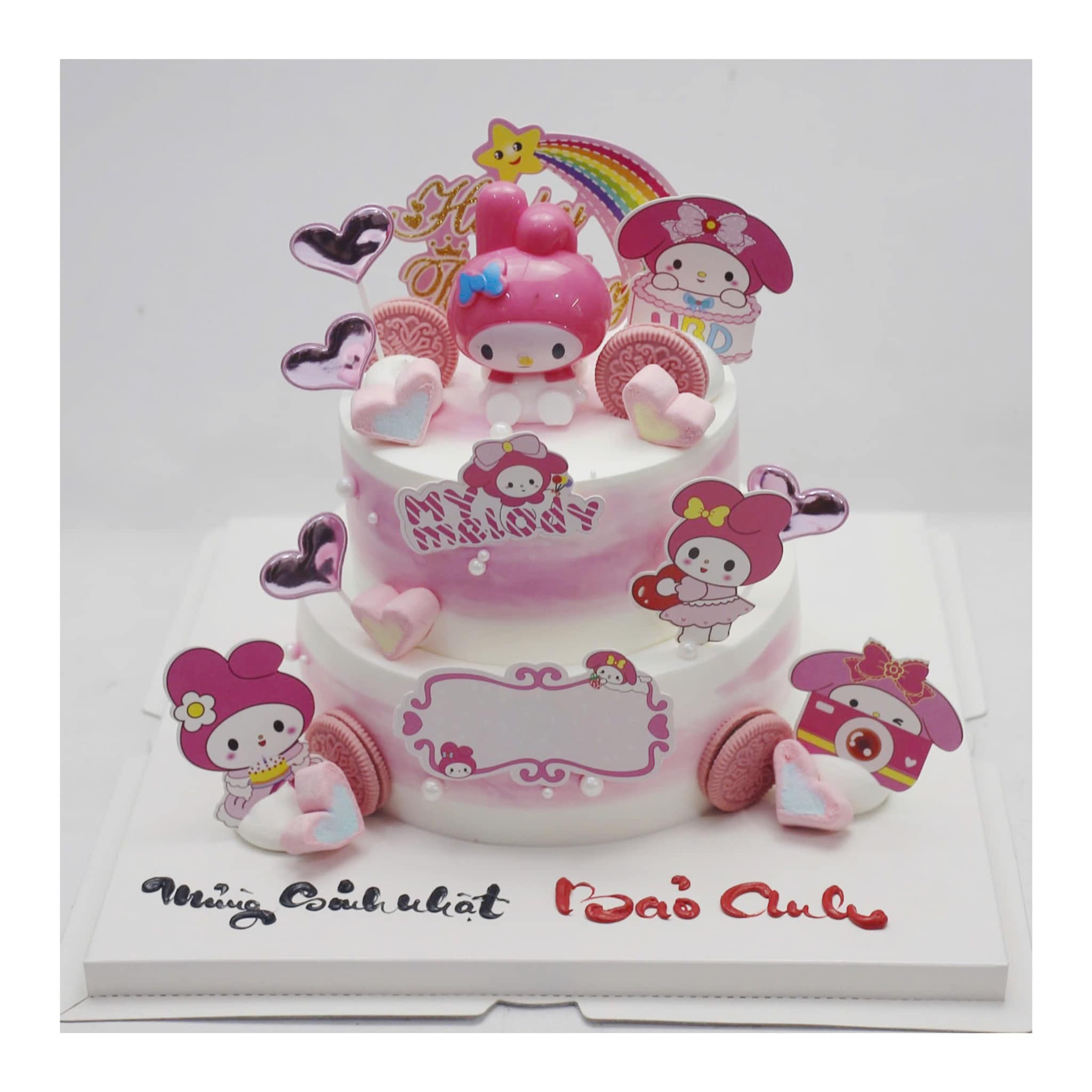 Bánh hai tầng My Melody hồng kẹo ngọt