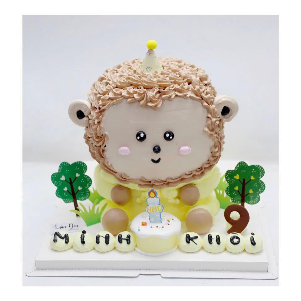 Bánh kem tạo hình khỉ con 3D dễ thương