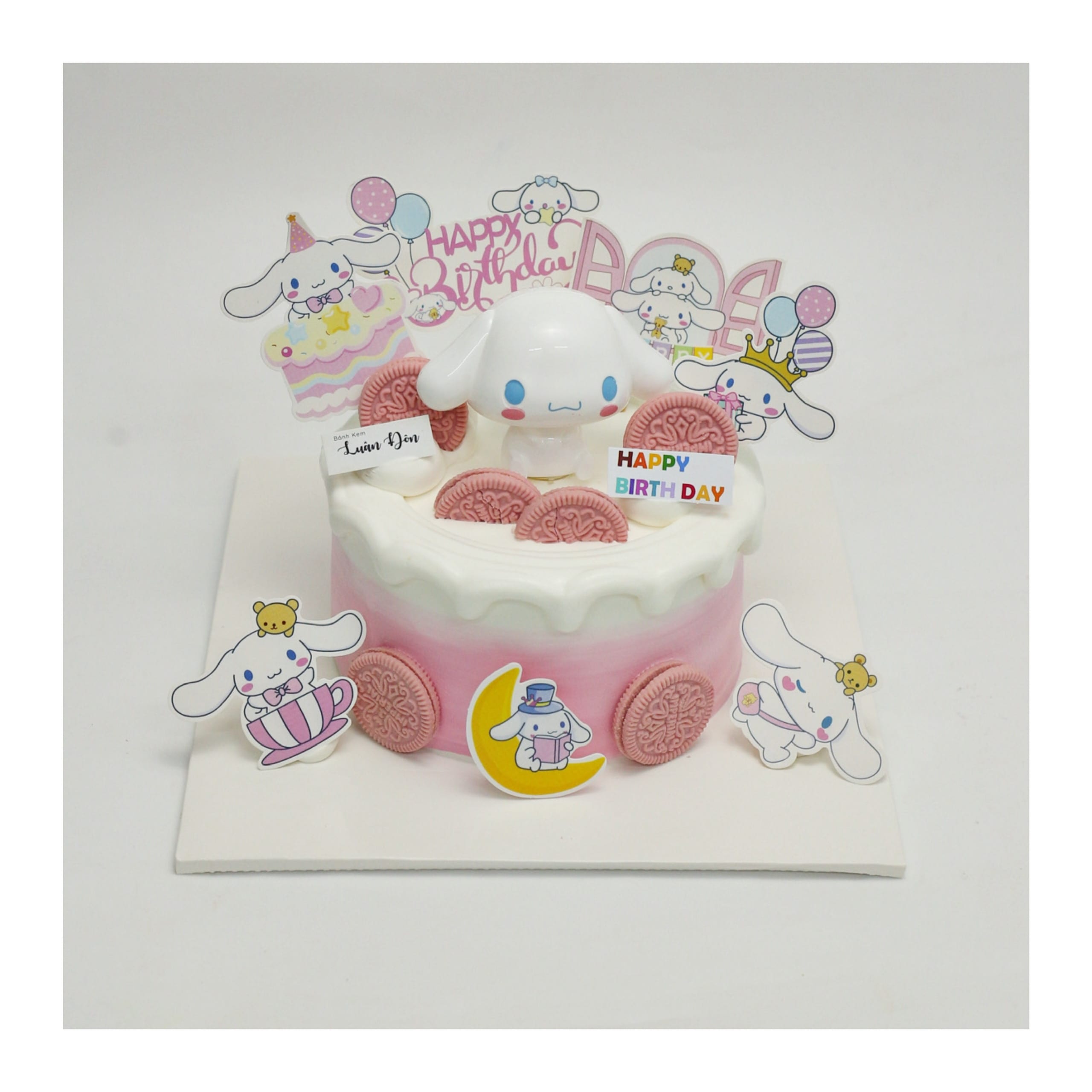 Bánh kem Cinnamoroll tông hồng trắng dễ thương