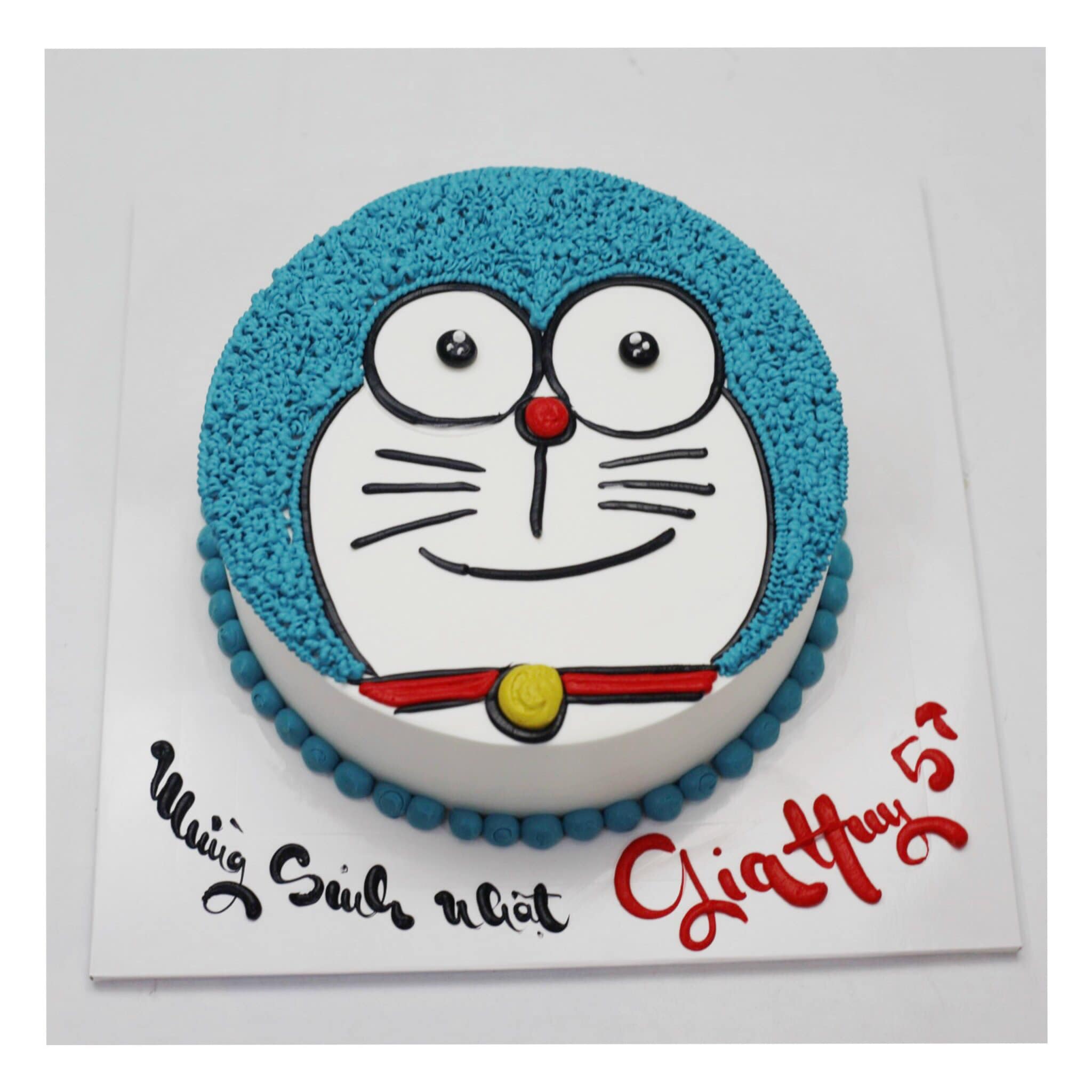 Bánh kem mặt Doraemon xanh truyền thống