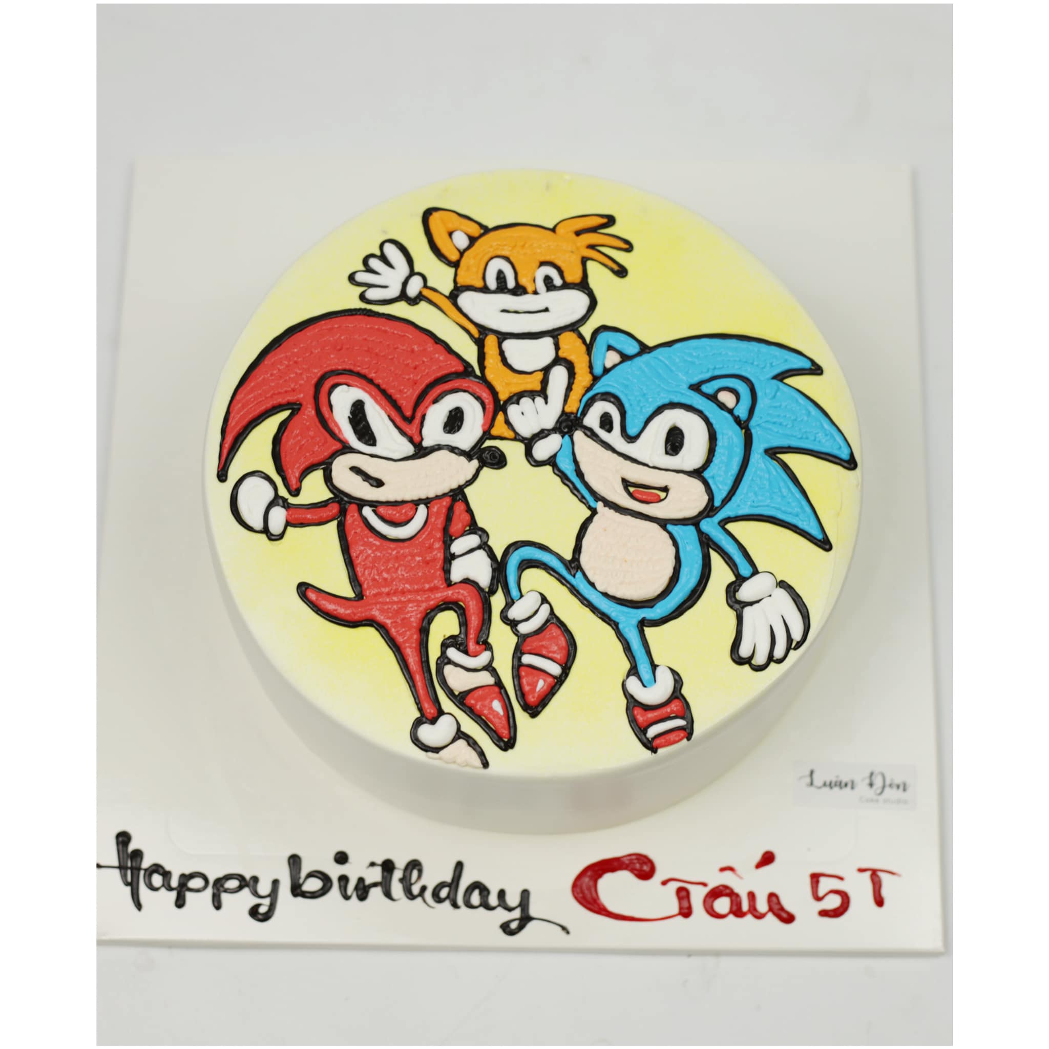 Bánh kem vẽ nhân vật Sonic hoạt hình