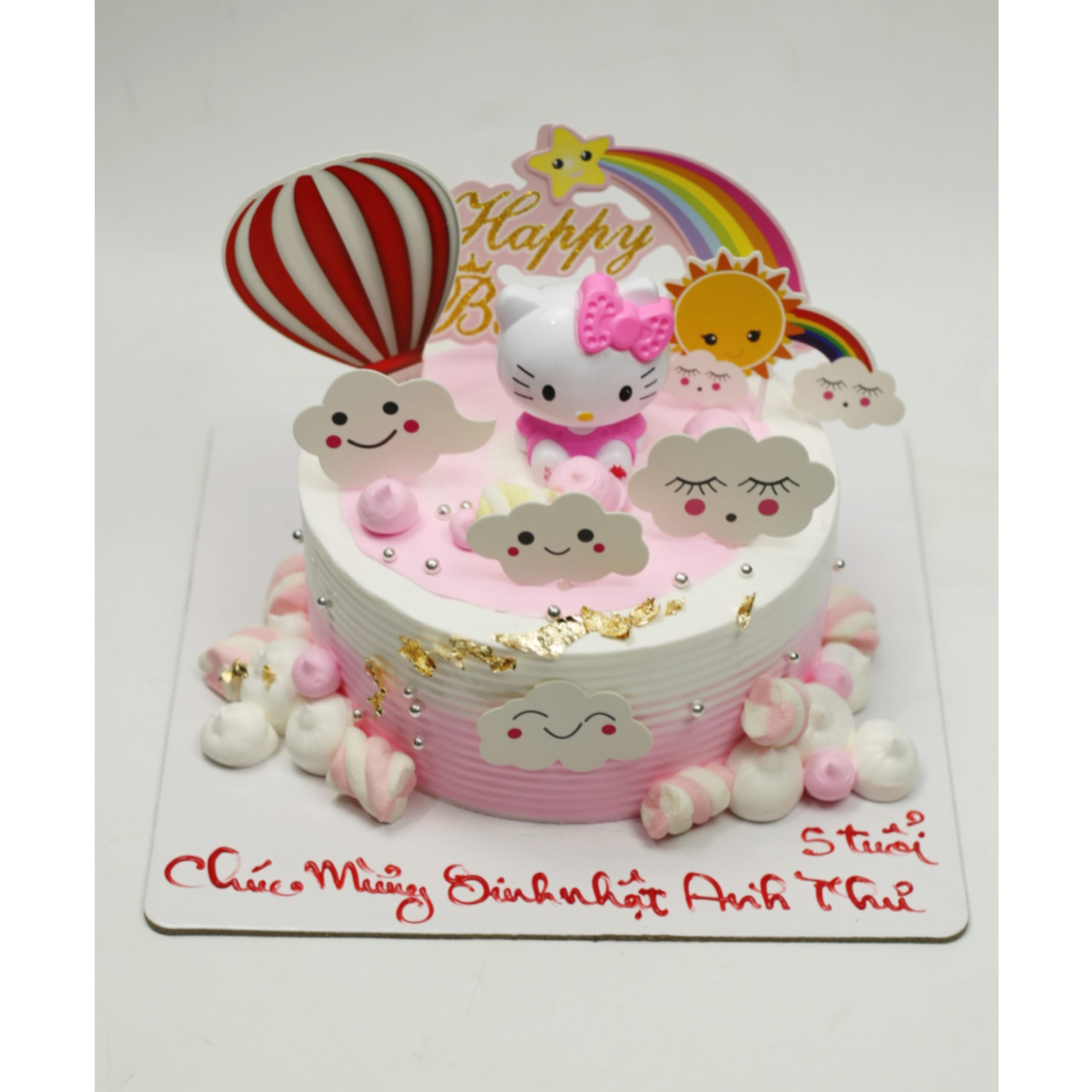 Bánh kem Hello Kitty cầu vồng mơ mộng
