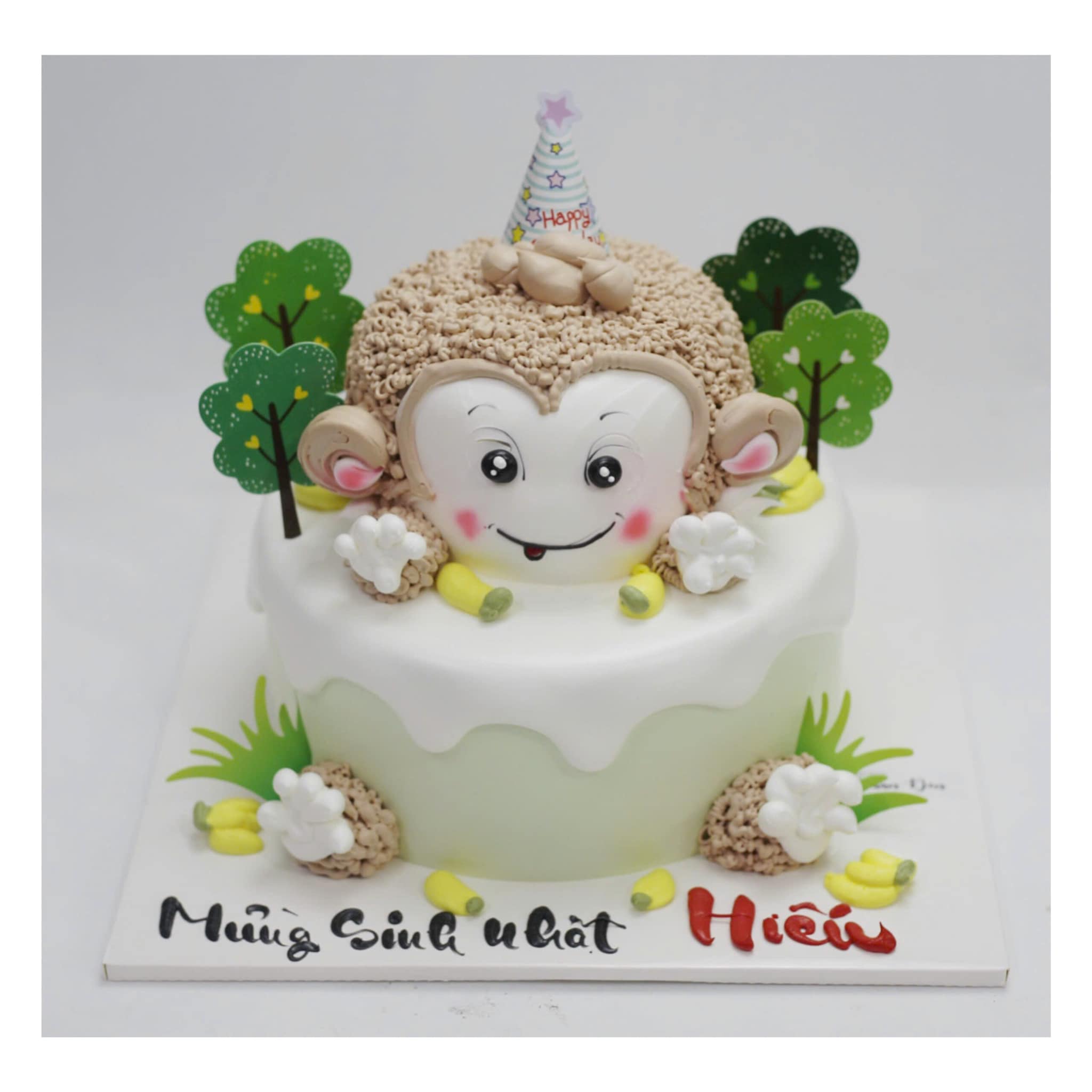 Bánh kem tạo hình con khỉ tinh nghịch