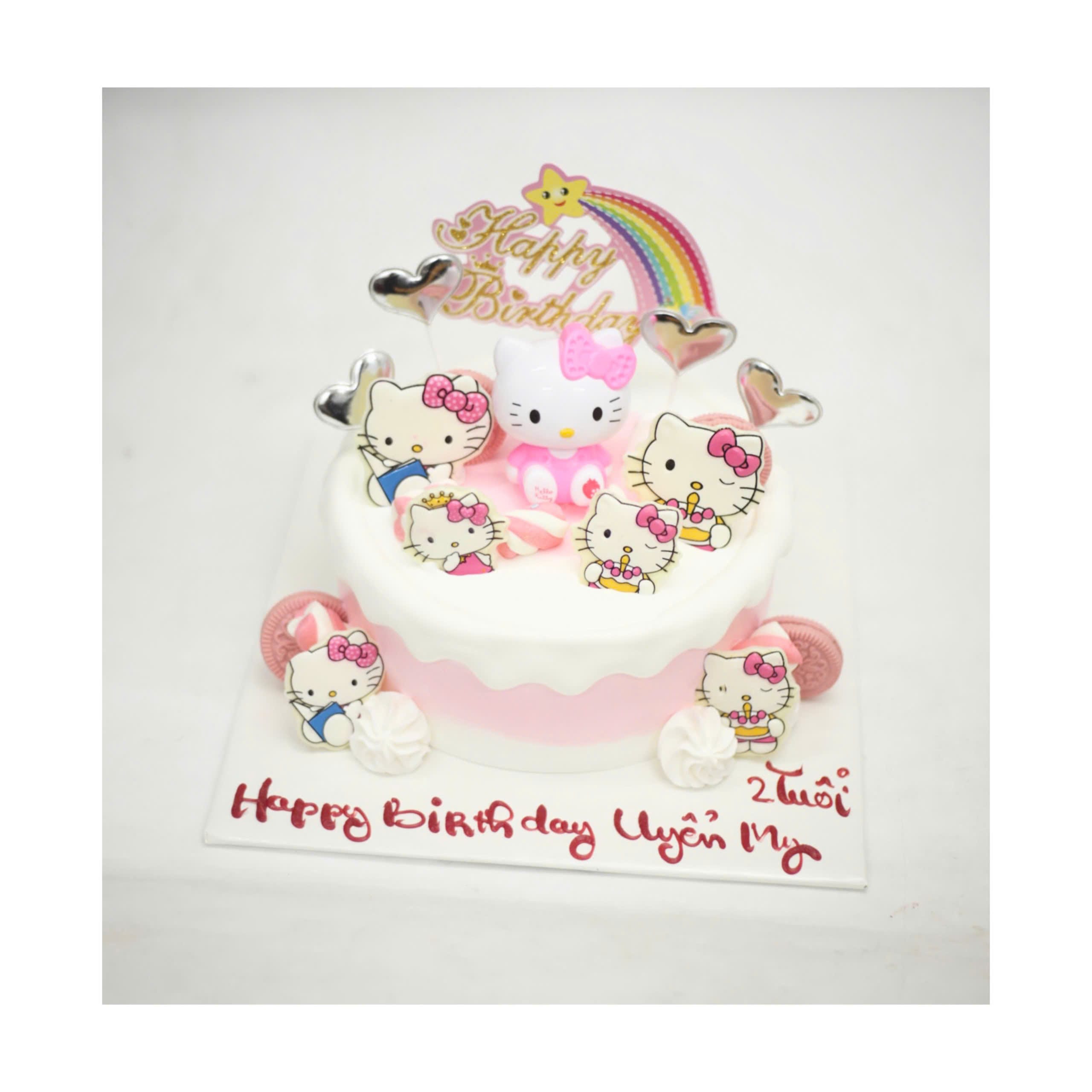 Bánh kem Hello Kitty hồng xinh xắn