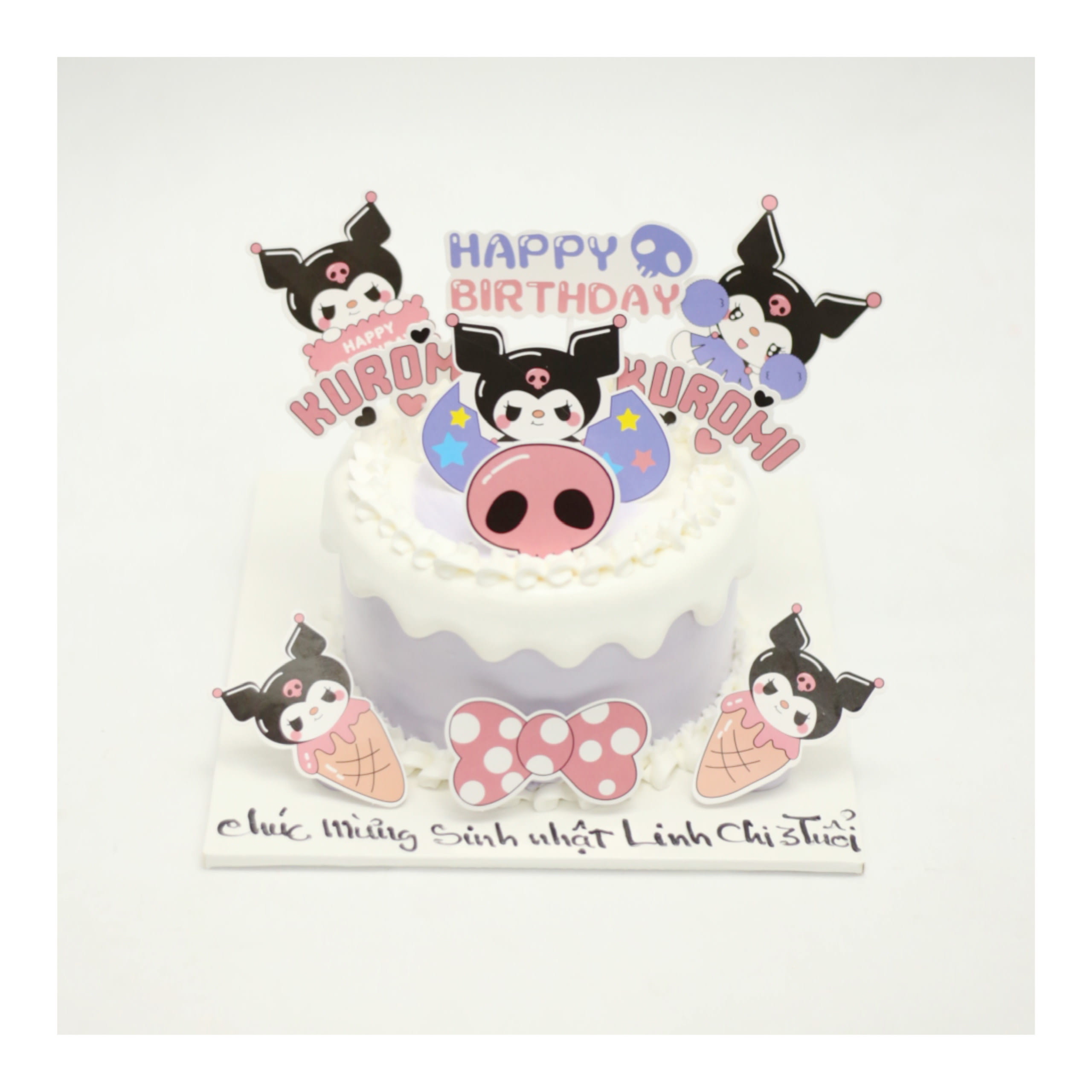 Bánh kem tím nhạt chủ đề Kuromi dễ thương