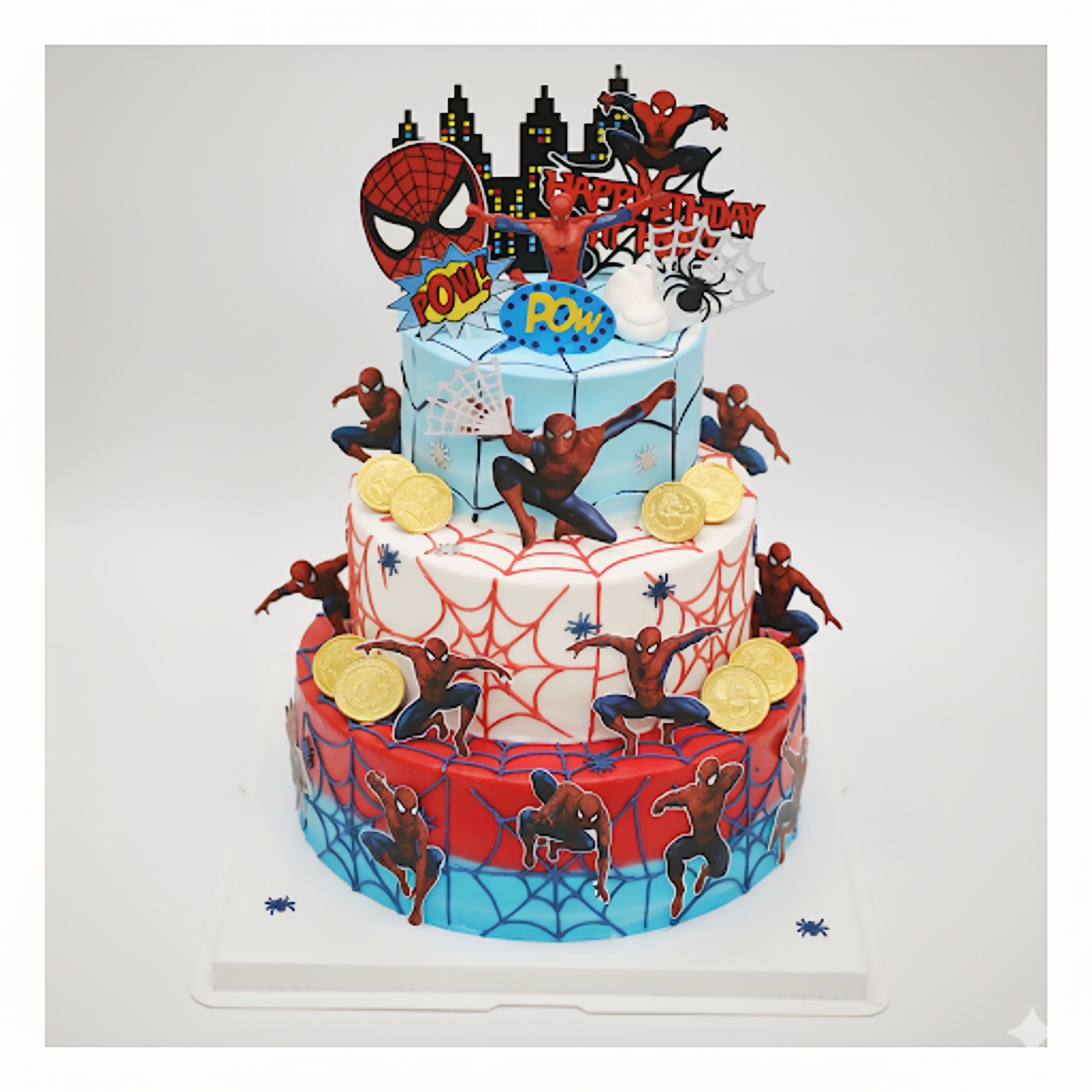 Bánh kem Spider-Man 3 tầng hoành tráng
