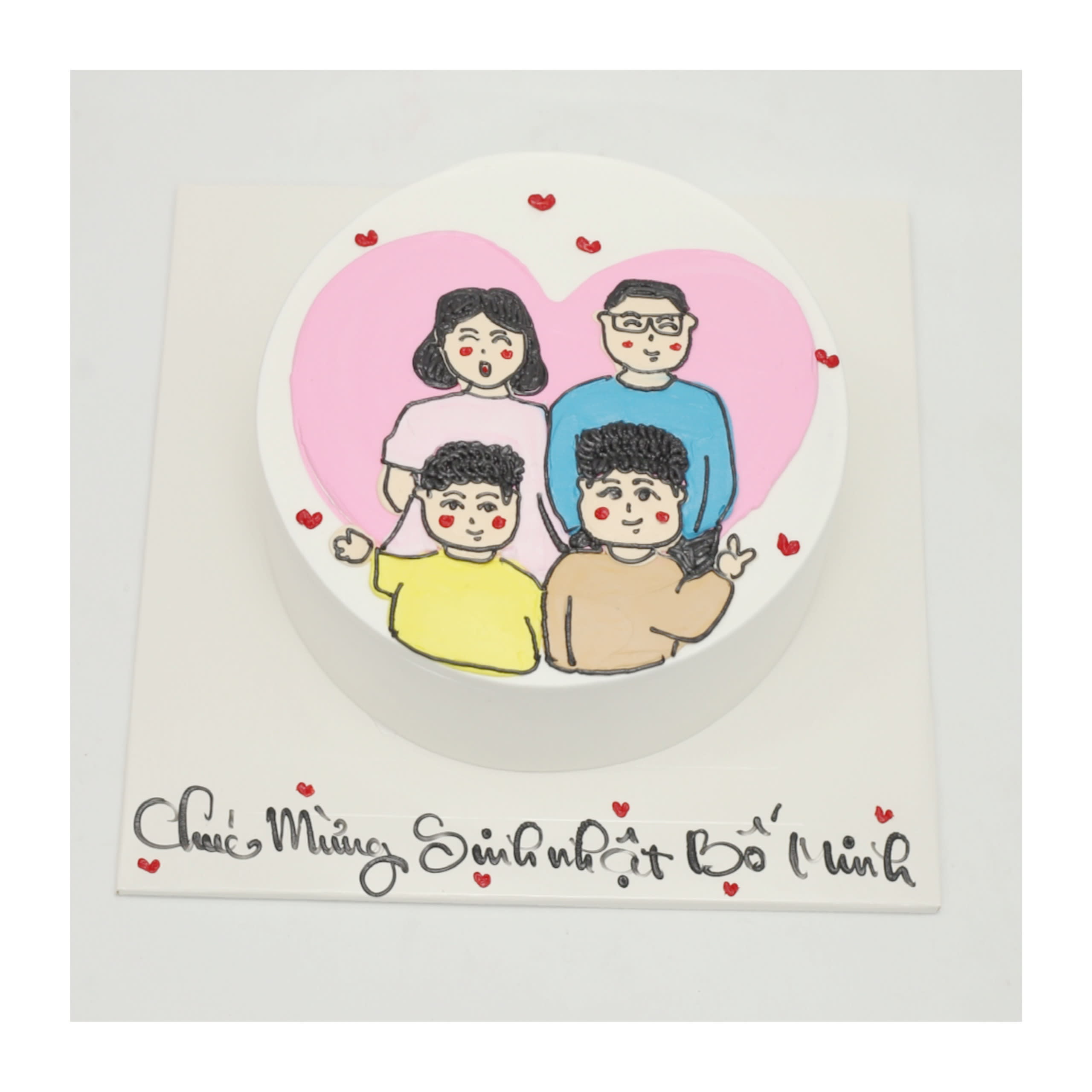 Bánh kem in hình gia đình hạnh phúc