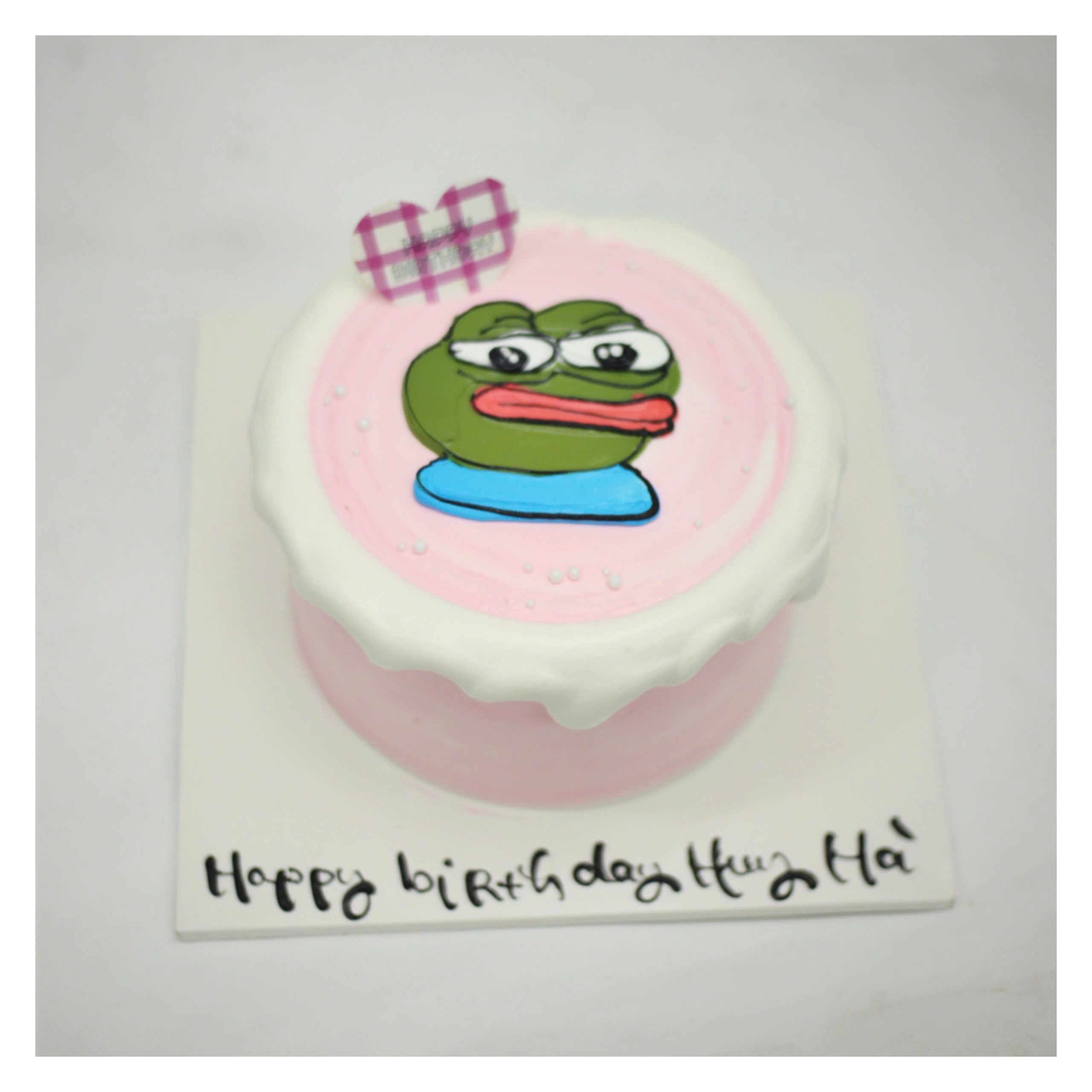Bánh vẽ ếch Pepe hài hước độc lạ