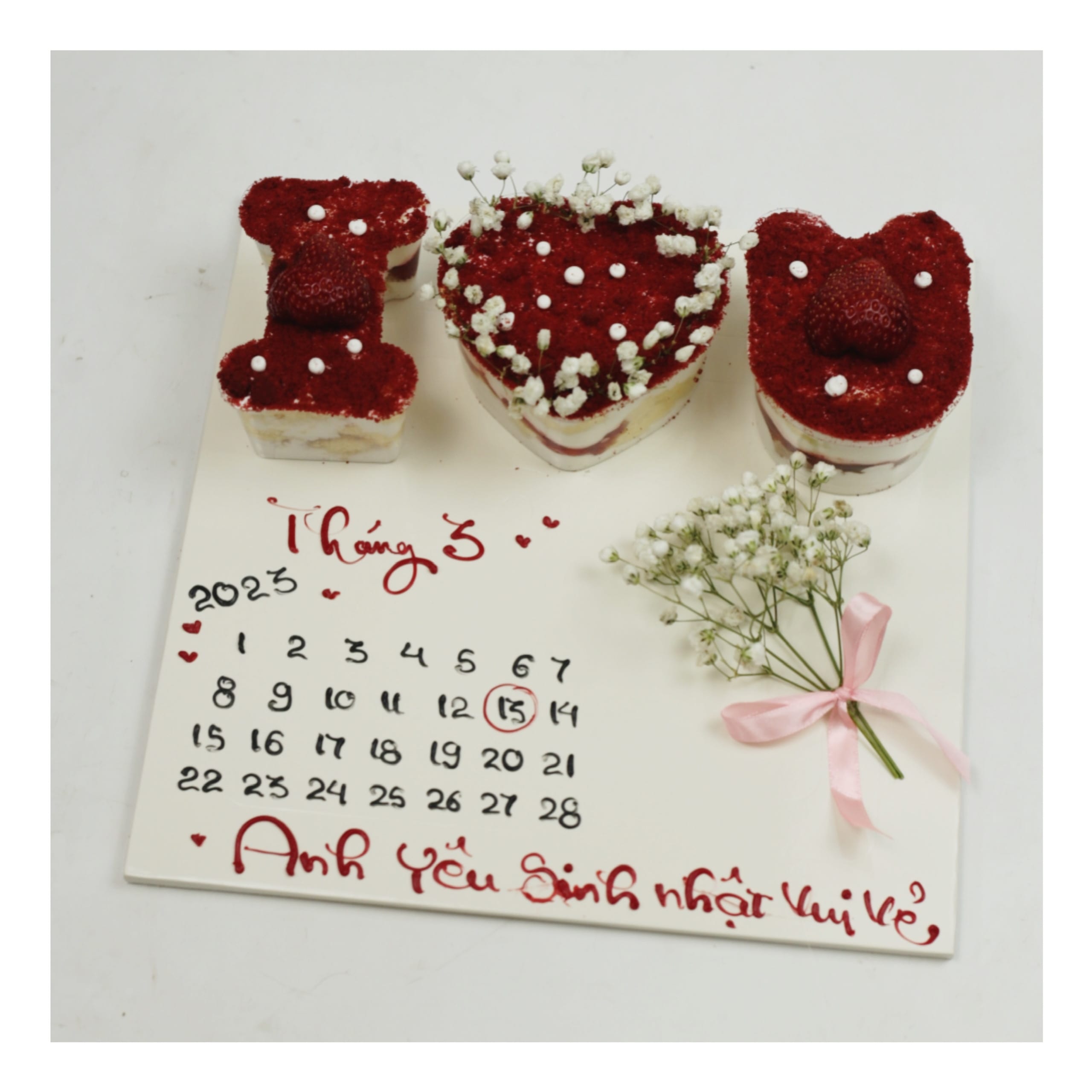 Bánh kem bộ 3 I Love U