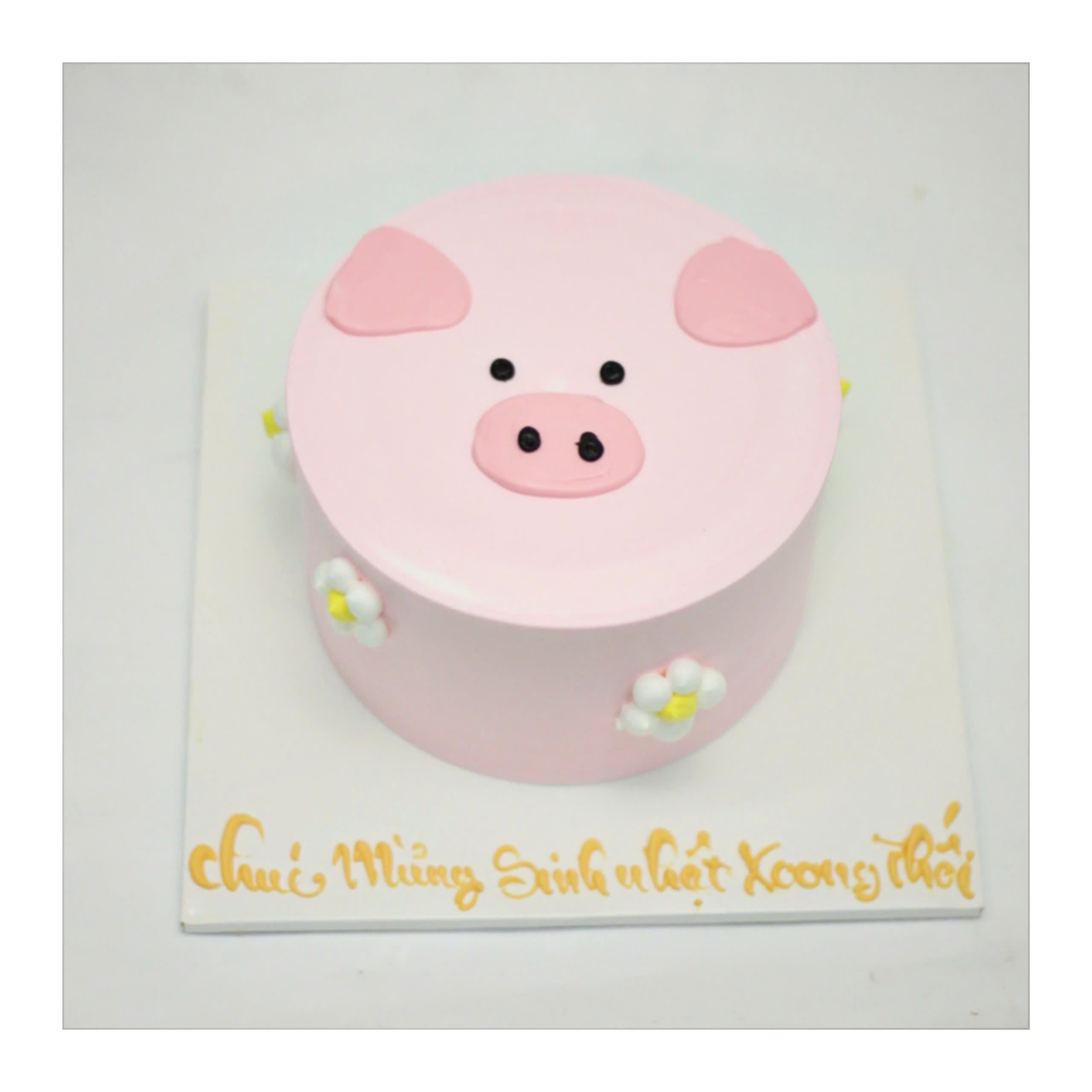 Bánh kem tạo hình con heo hồng đáng yêu