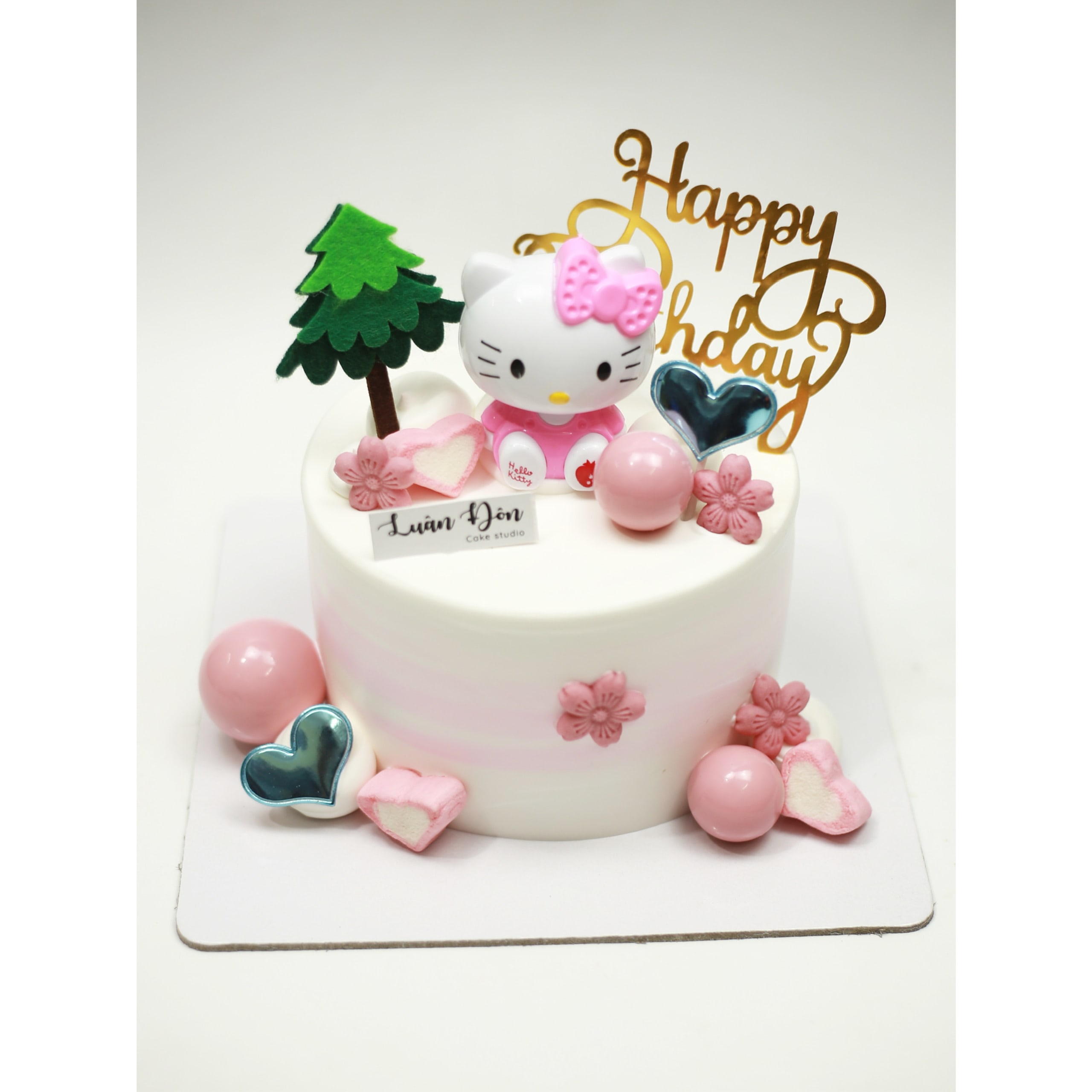 Bánh kem Hello Kitty hồng xinh xắn đáng yêu