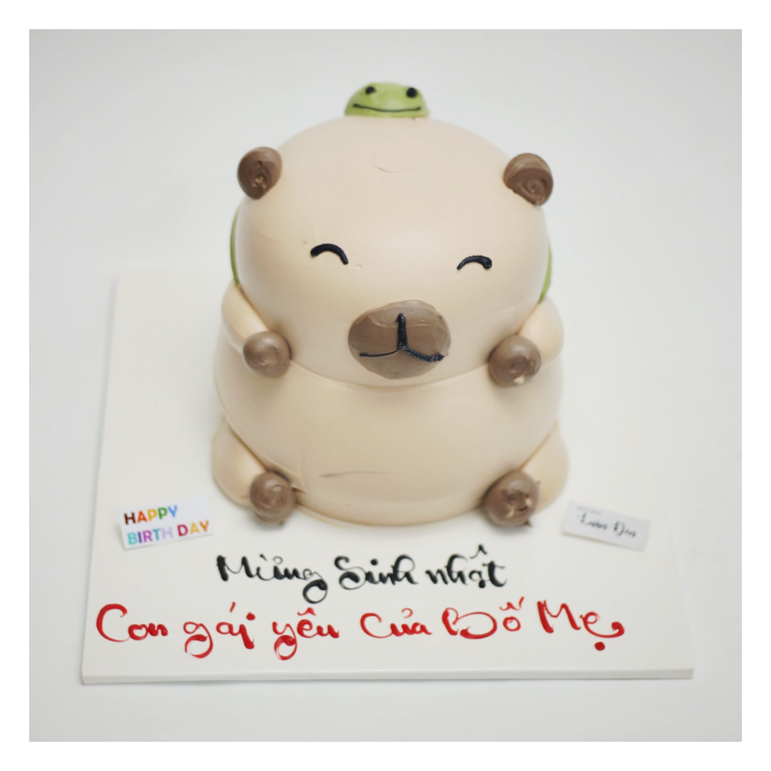 Bánh kem tạo hình Capybara siêu đáng yêu