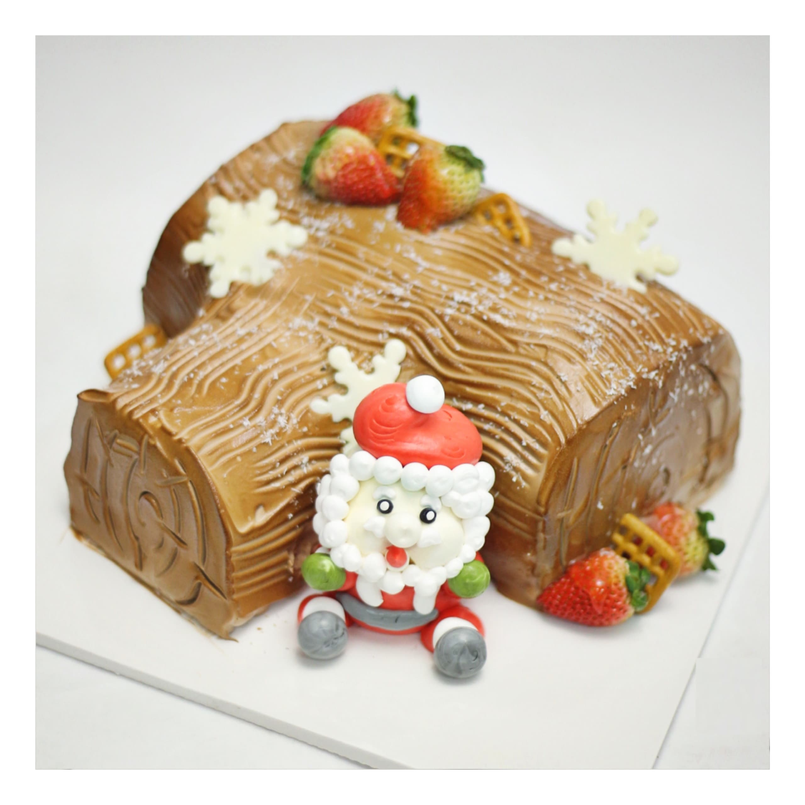Bánh kem khúc cây sô-cô-la ông già Noel