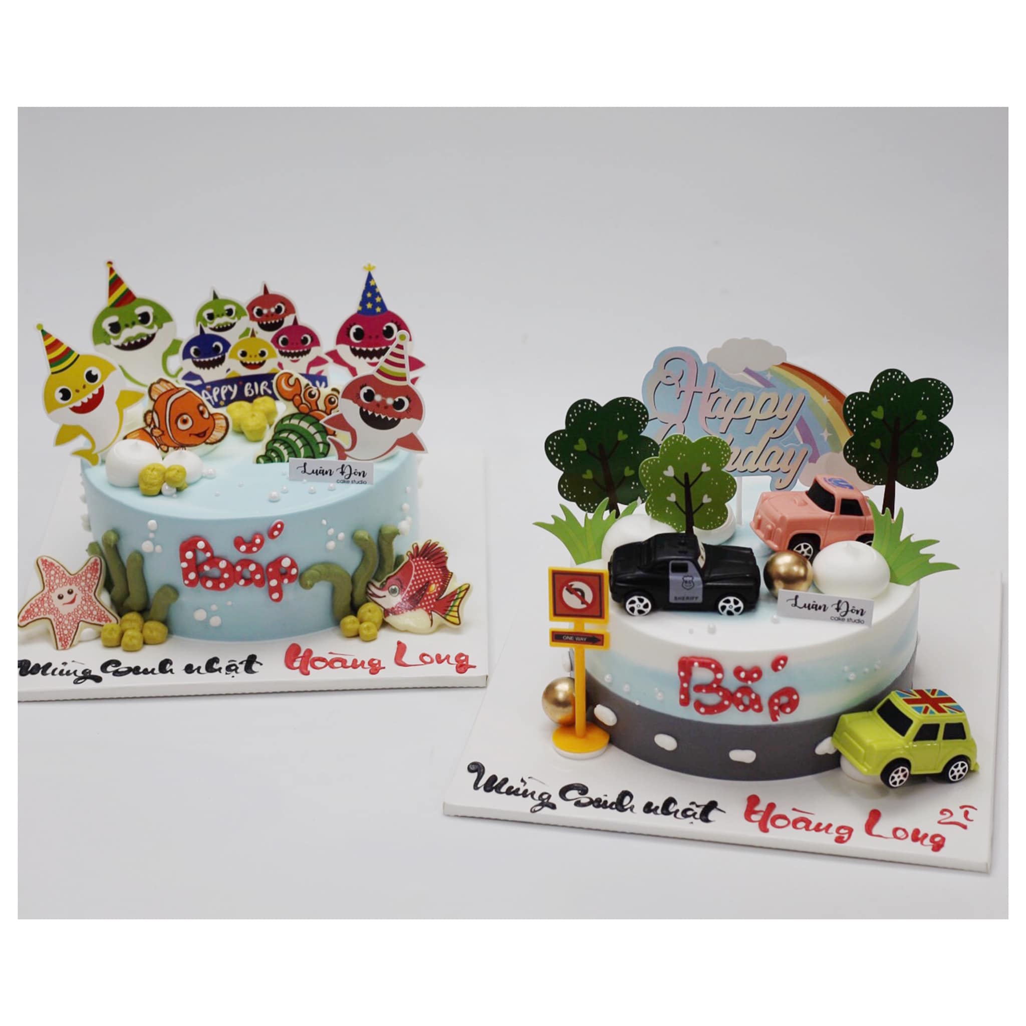Set bánh sinh nhật Baby Shark và Ô tô