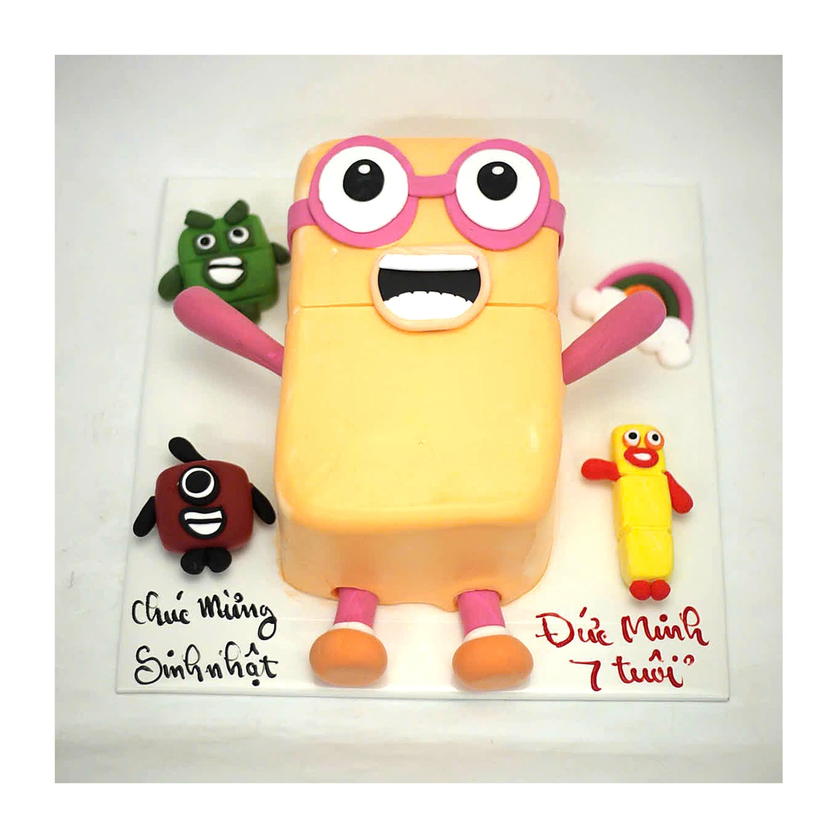 Bánh kem tạo hình Numberblocks màu cam ngộ nghĩnh