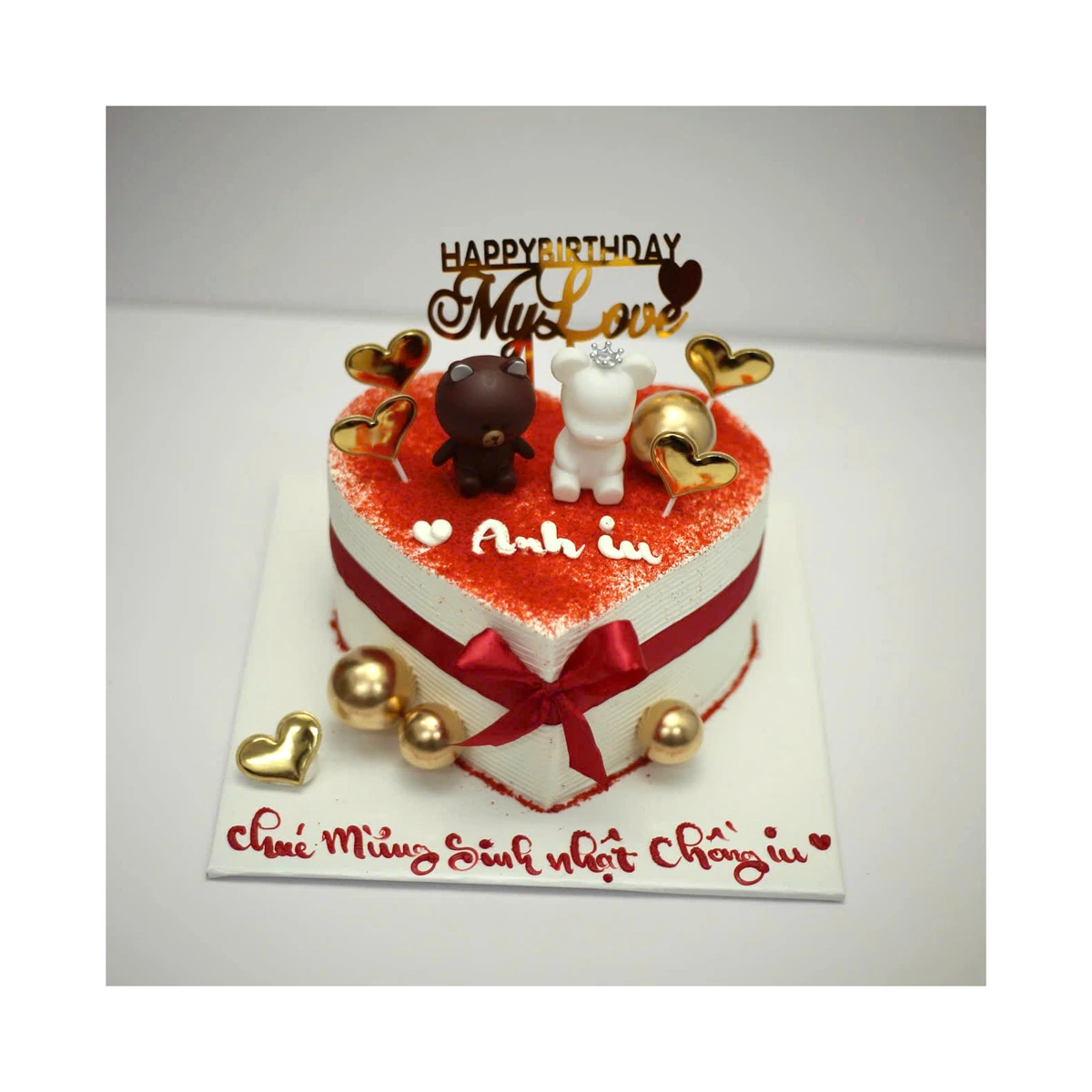 Bánh kem trái tim đỏ My Love