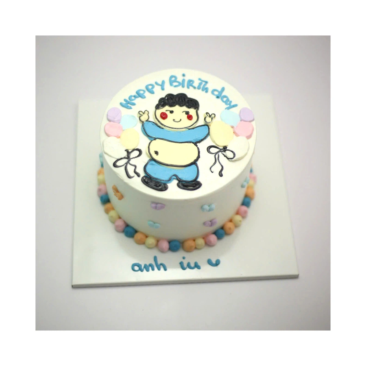 Bánh vẽ hình cậu bé ngộ nghĩnh chibi