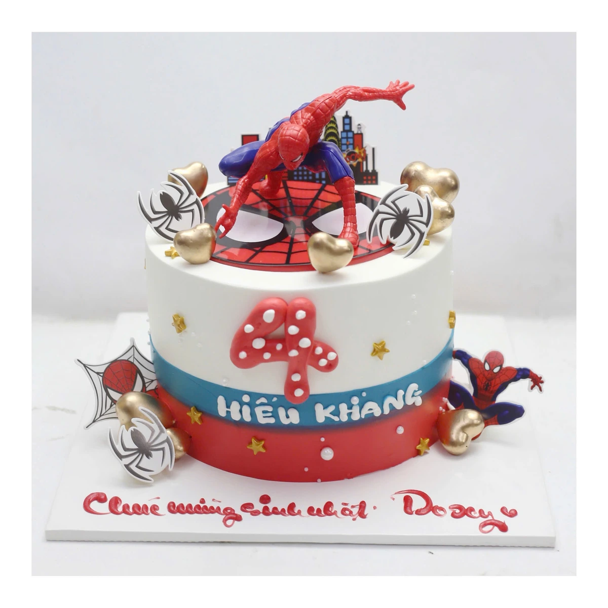Bánh kem Spider-Man nhện đỏ mạnh mẽ