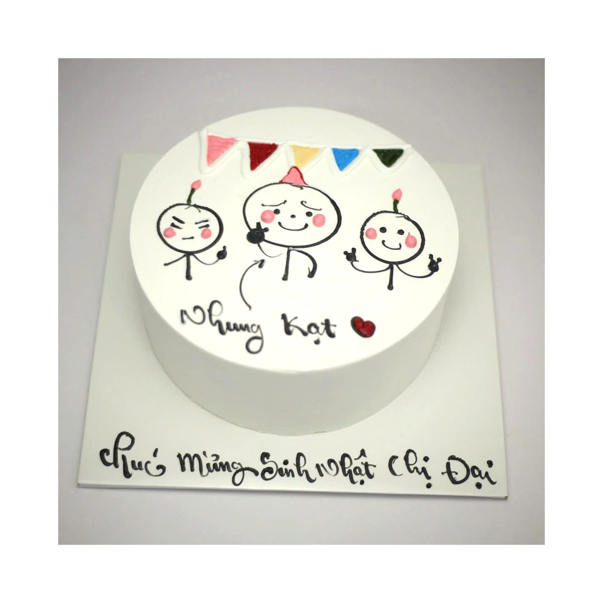 Bánh sinh nhật vẽ hình chibi hài hước