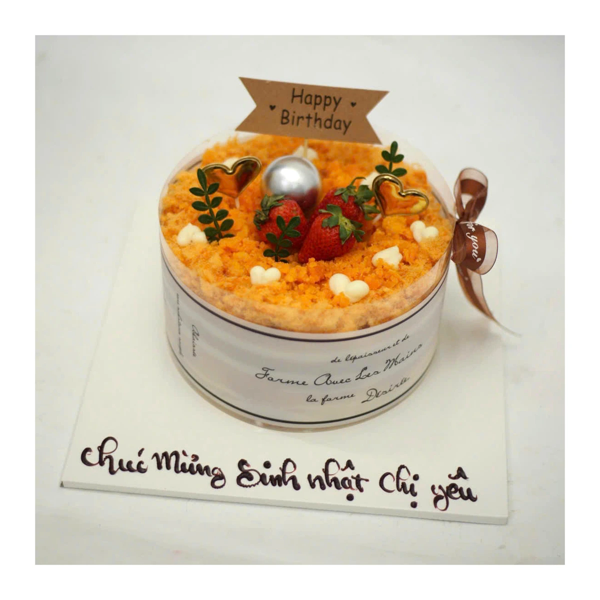 Bánh bông lan trứng muối dâu tây tươi