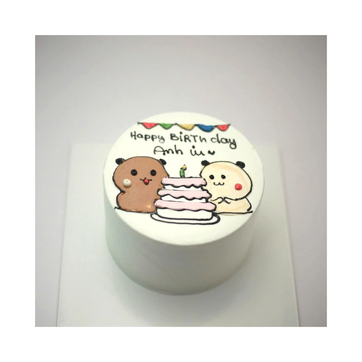 Bánh Bento vẽ hình cặp đôi gấu dễ thương