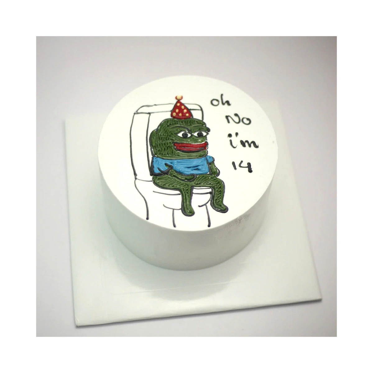 Bánh kem vẽ meme ếch Pepe