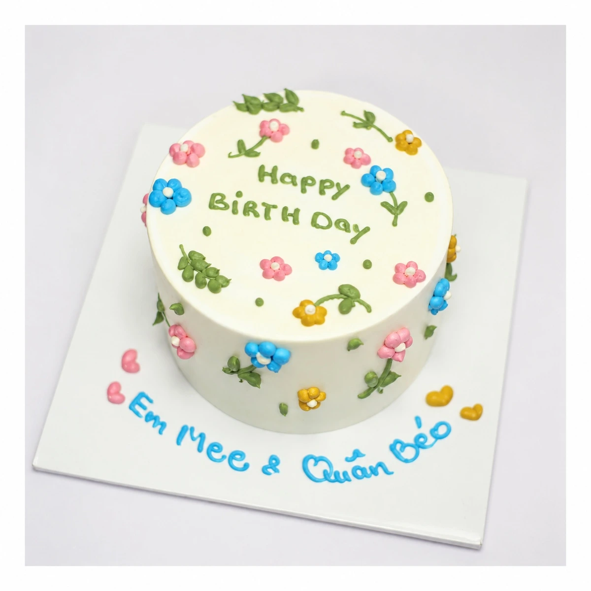 Bánh sinh nhật hoa nhí pastel